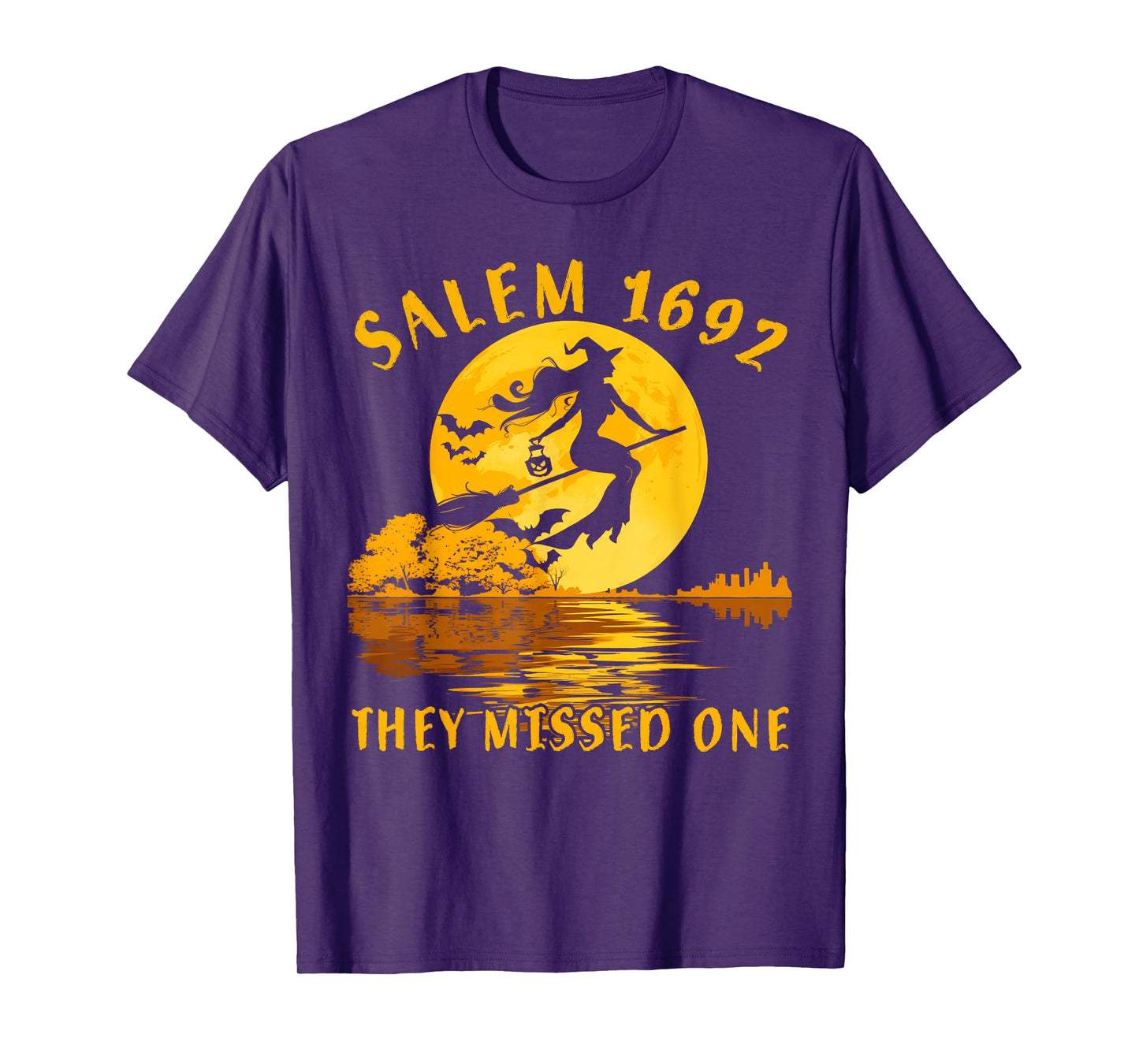 Salem 1692 They Missed One Witch Riding Broom Halloween T-Shirt