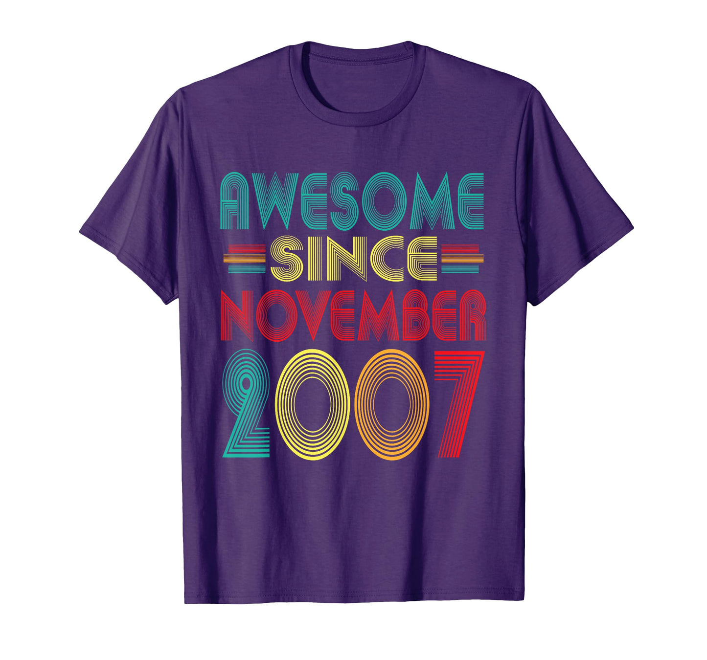 Awesome Since November 2007 Years 18th Bday Funny Vintage T-Shirt