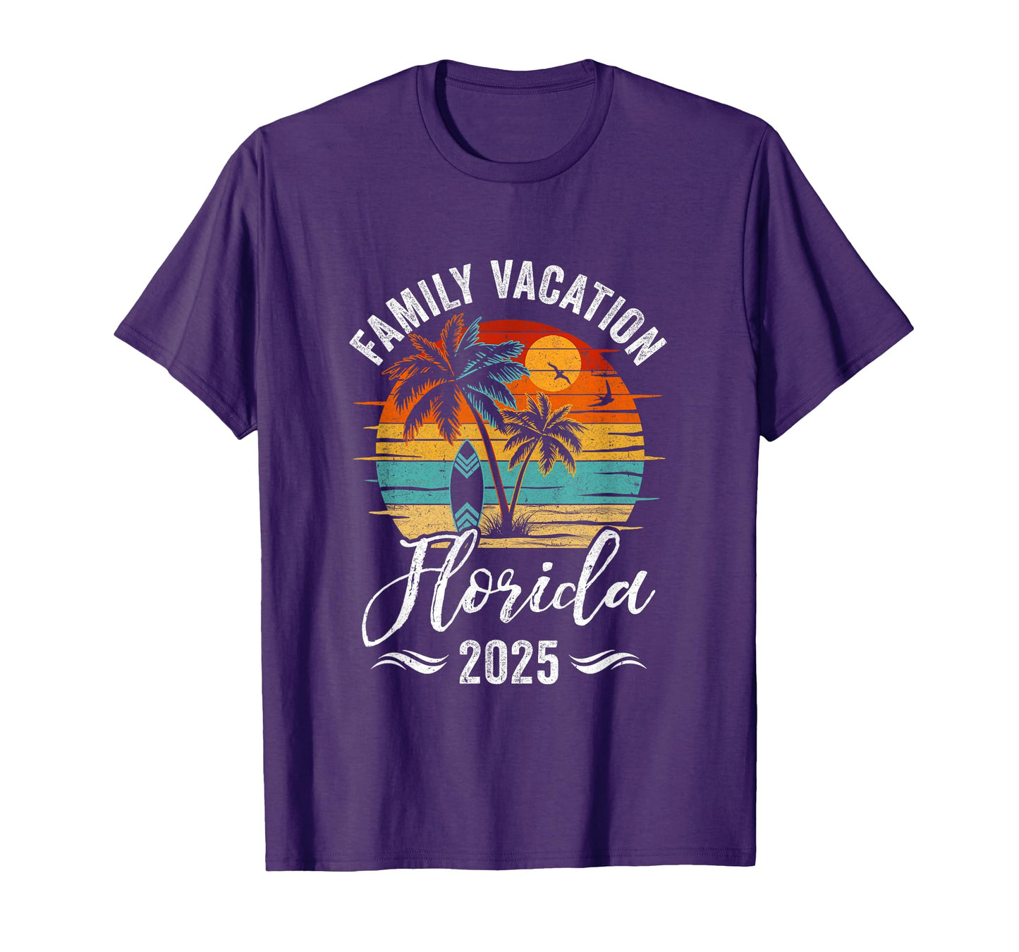 Family Vacation 2025 Vintage Florida Summer Matching Trip T-Shirt