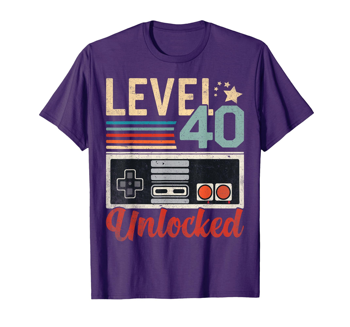 Level 40 Unlocked Video Gamer Controller 40th Birthday T-Shirt