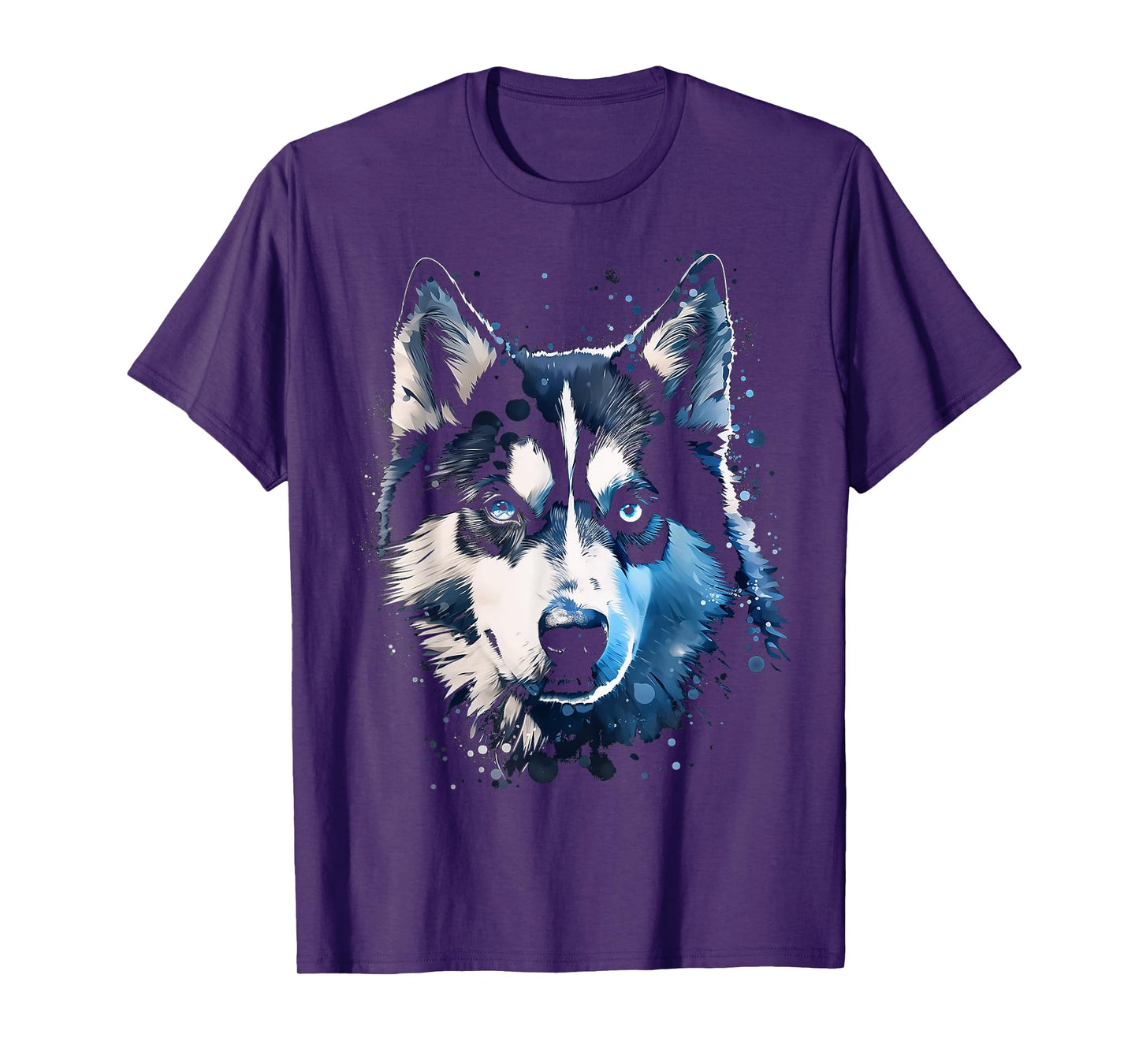 Husky Motif Pet Illustration Dog Husky T-Shirt for Men Women Kids