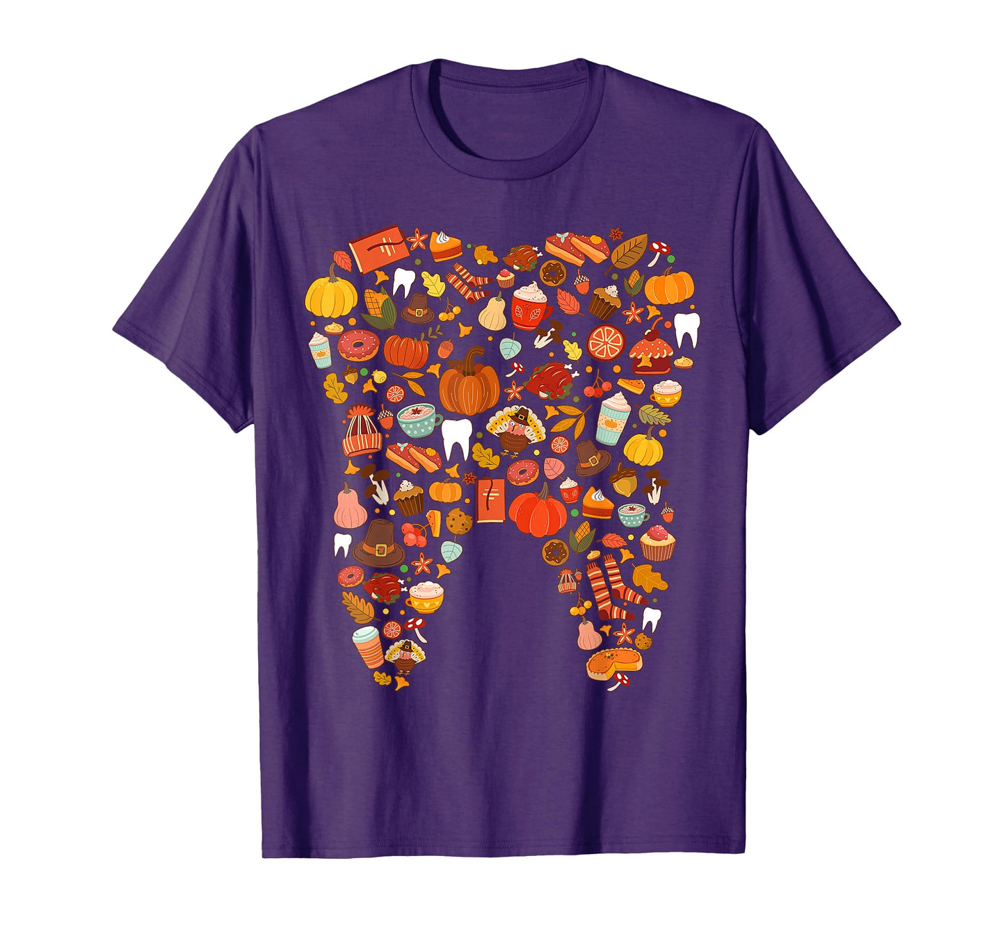 Teeth Doodles Pumpkin Fall Dental Hygienist Autumn Season T-Shirt