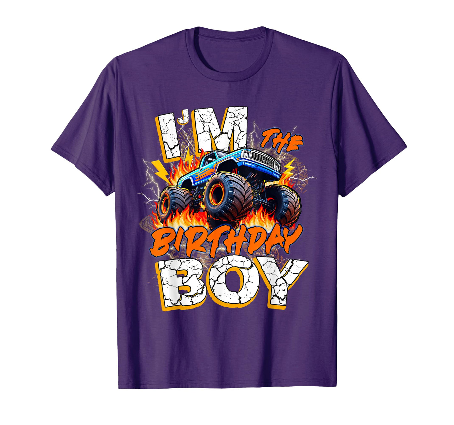 Kids I'm The Birthday Boy Monster Trucks Family Party Boys T-Shirt