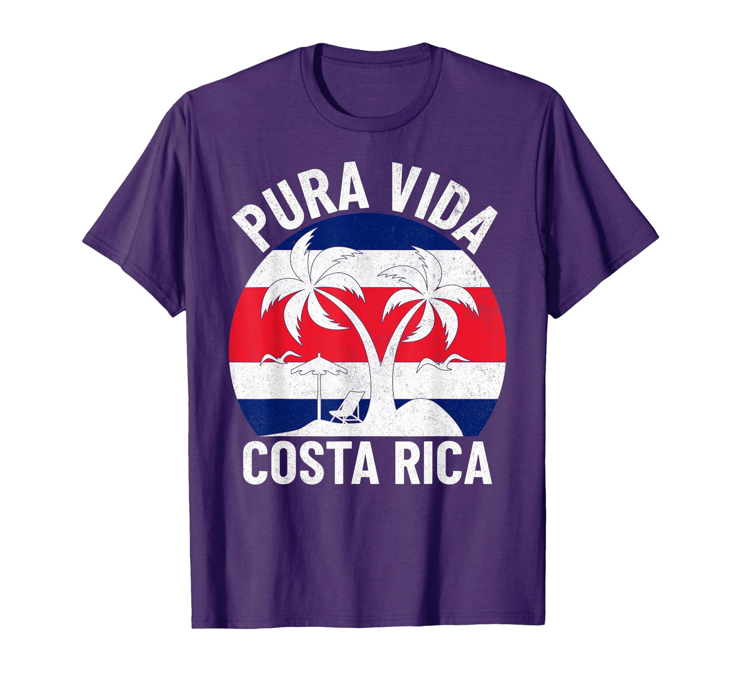Vintage Costa Rica Flag Pura Vida Beach Summer Vacation T-Shirt