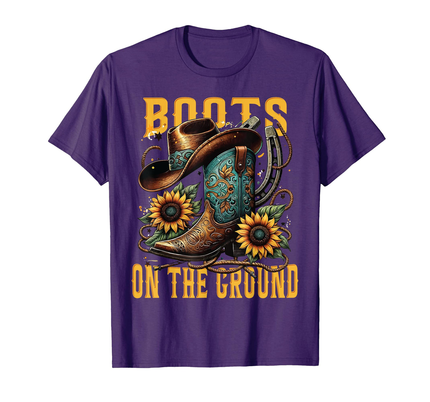 Boots On The Ground Cowgirl Retro Design For Women T-Shirt