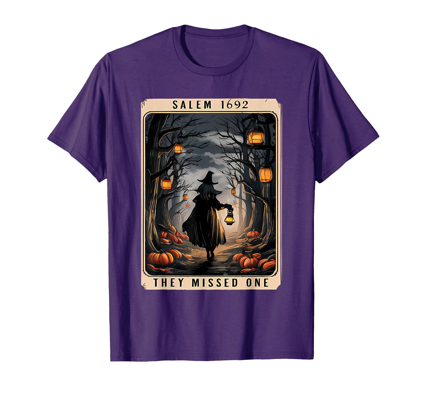 Salem 1692 Halloween Witch They Missed One Tarot Card Women T-Shirt