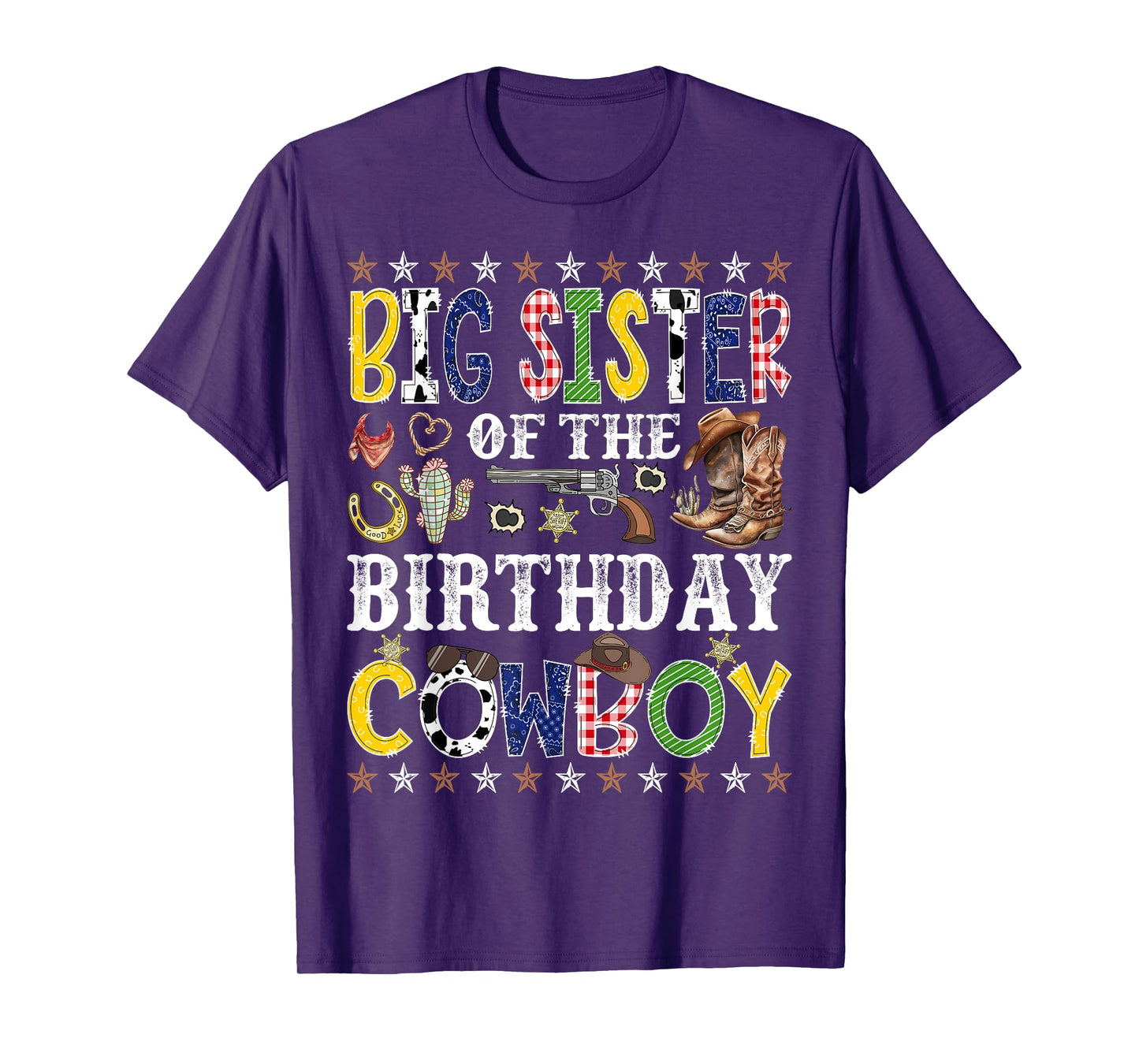 Big Sister Of The Birthday Cowboy Western Rodeo Big Sister T-Shirt