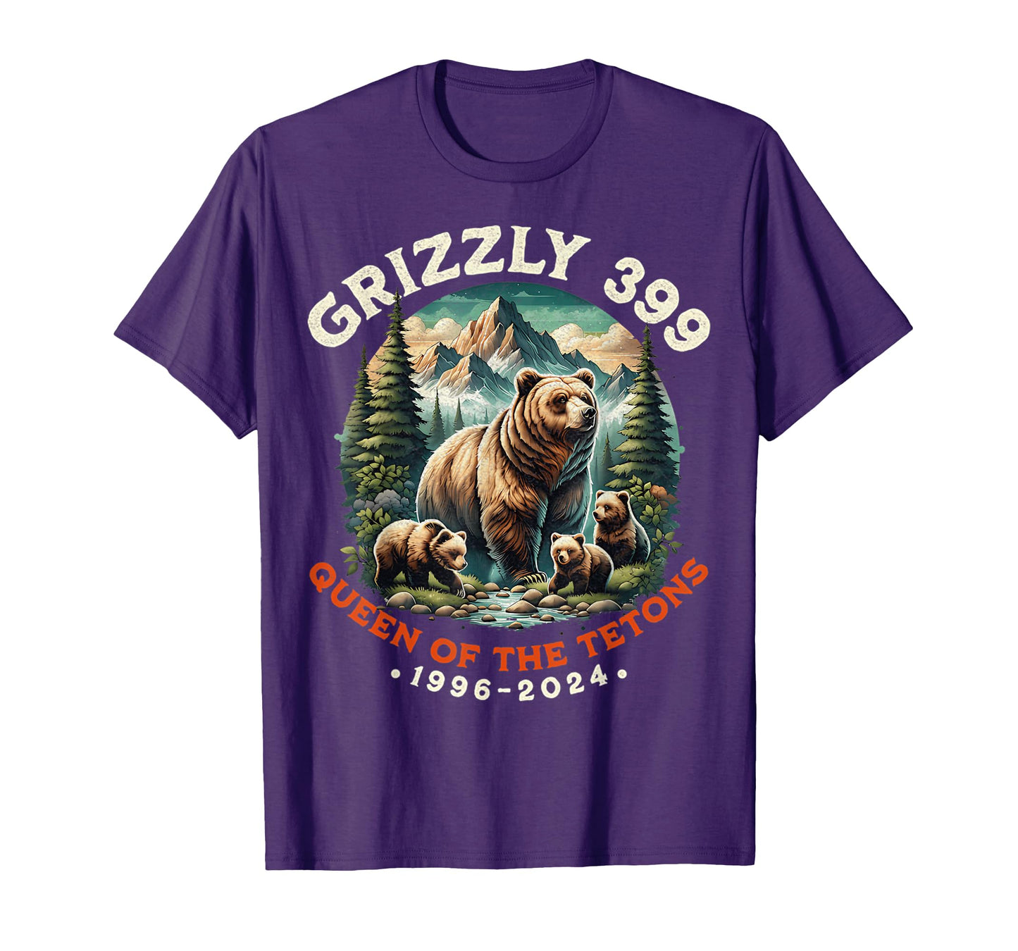 Bear Lovers Queen Of The Tetons Grizzly 399 National Park T-Shirt