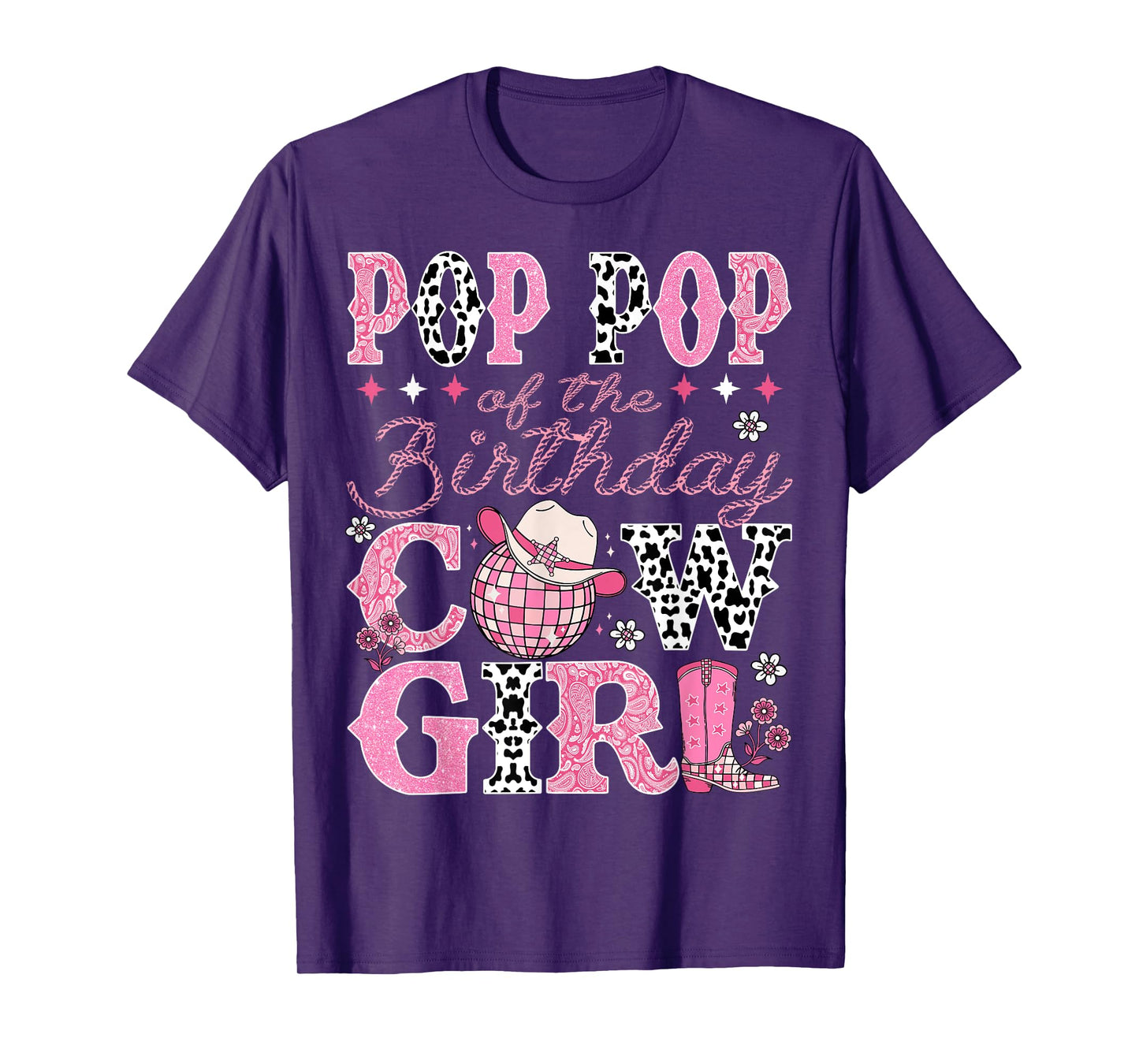 Pop Pop Of The Birthday CowGirl Rodeo Pop Pop Bday Party T-Shirt