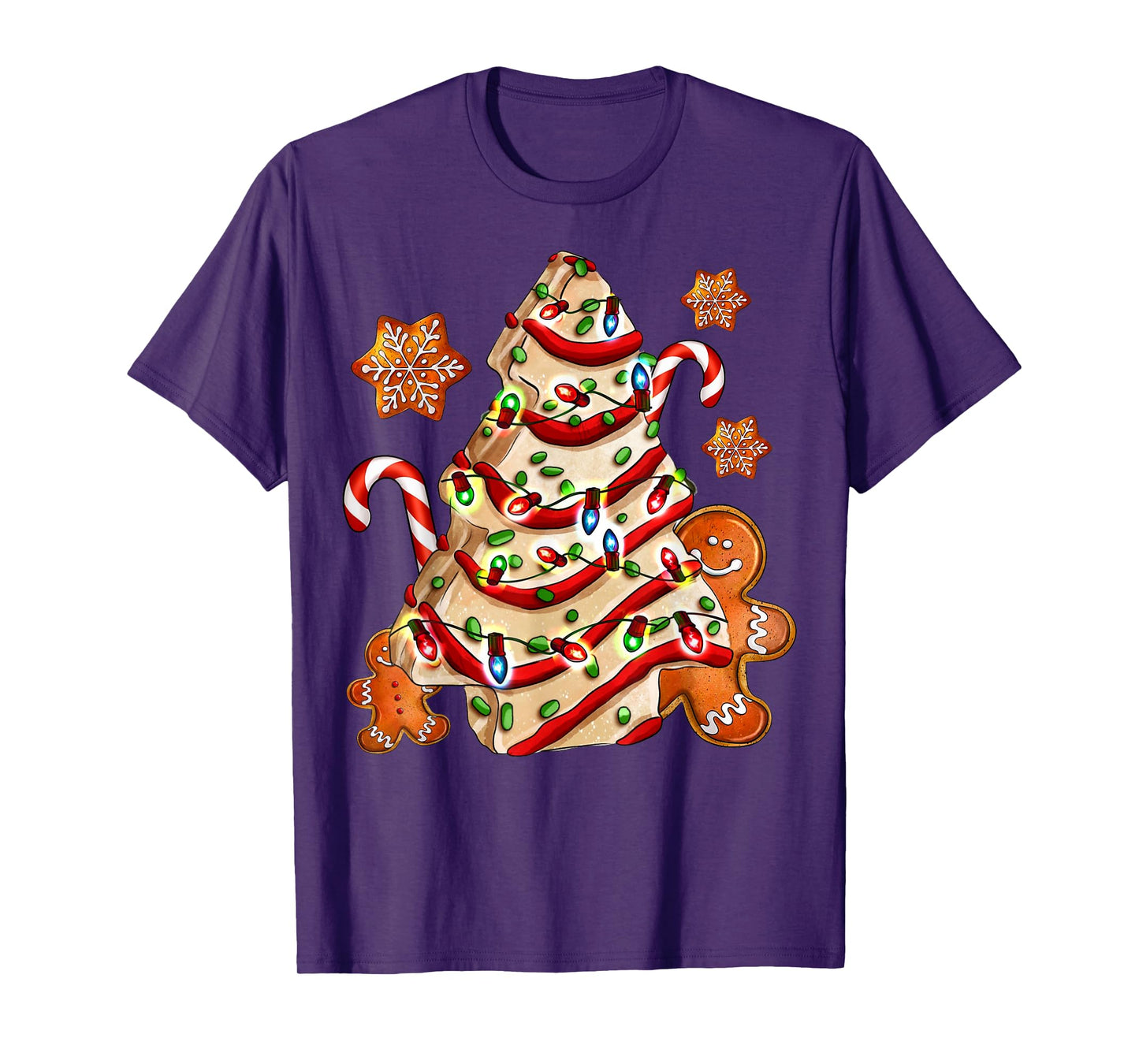 Christmas Tree Cakes Debbie And Gingerbread Cookies Pajamas T-Shirt