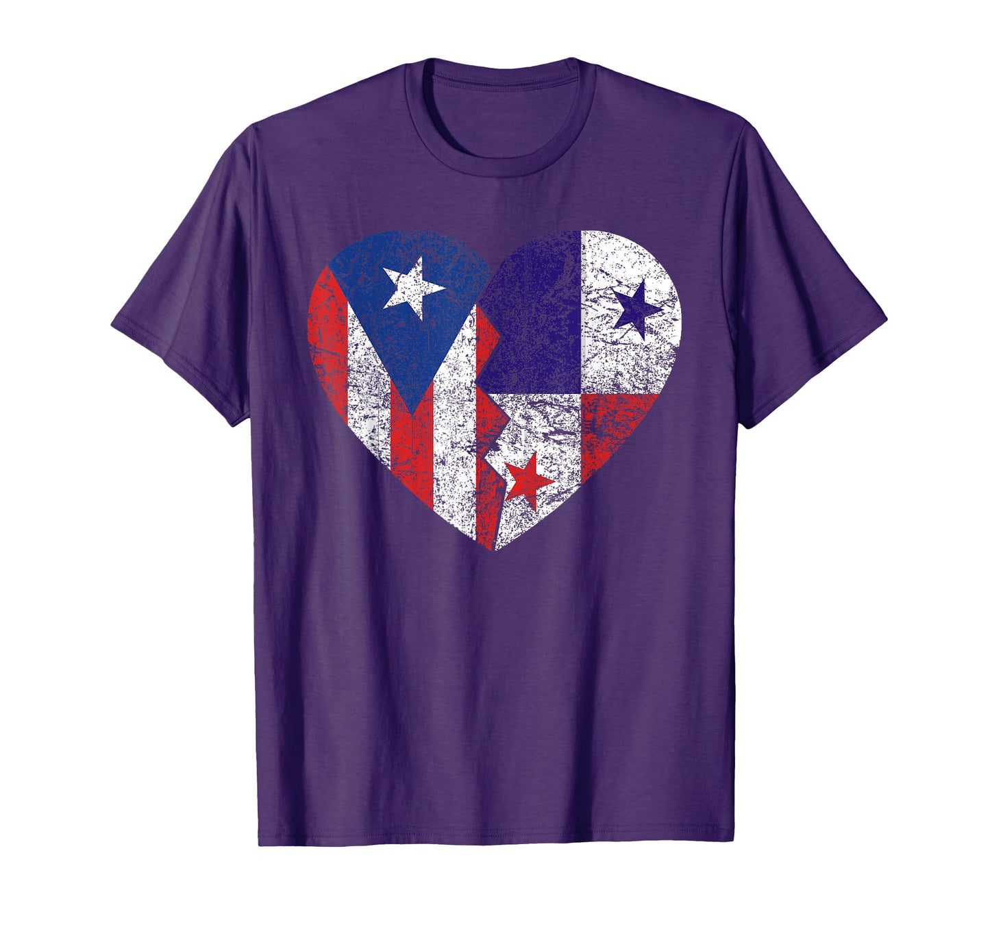 Panamanian Puerto Rican Flags Heart | Puerto Rico Panama T-Shirt