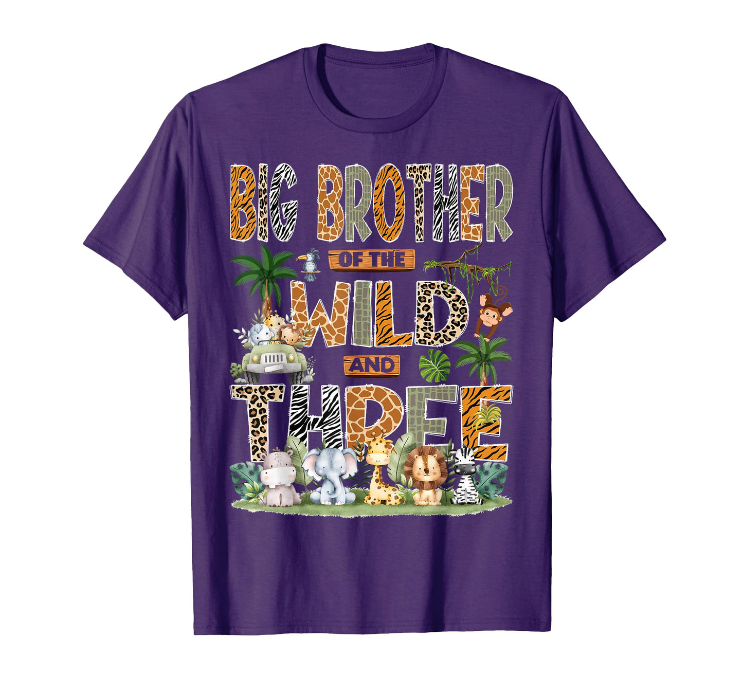 Big Brother of The Wild & Three 3rd Birthday Safari Jungle T-Shirt