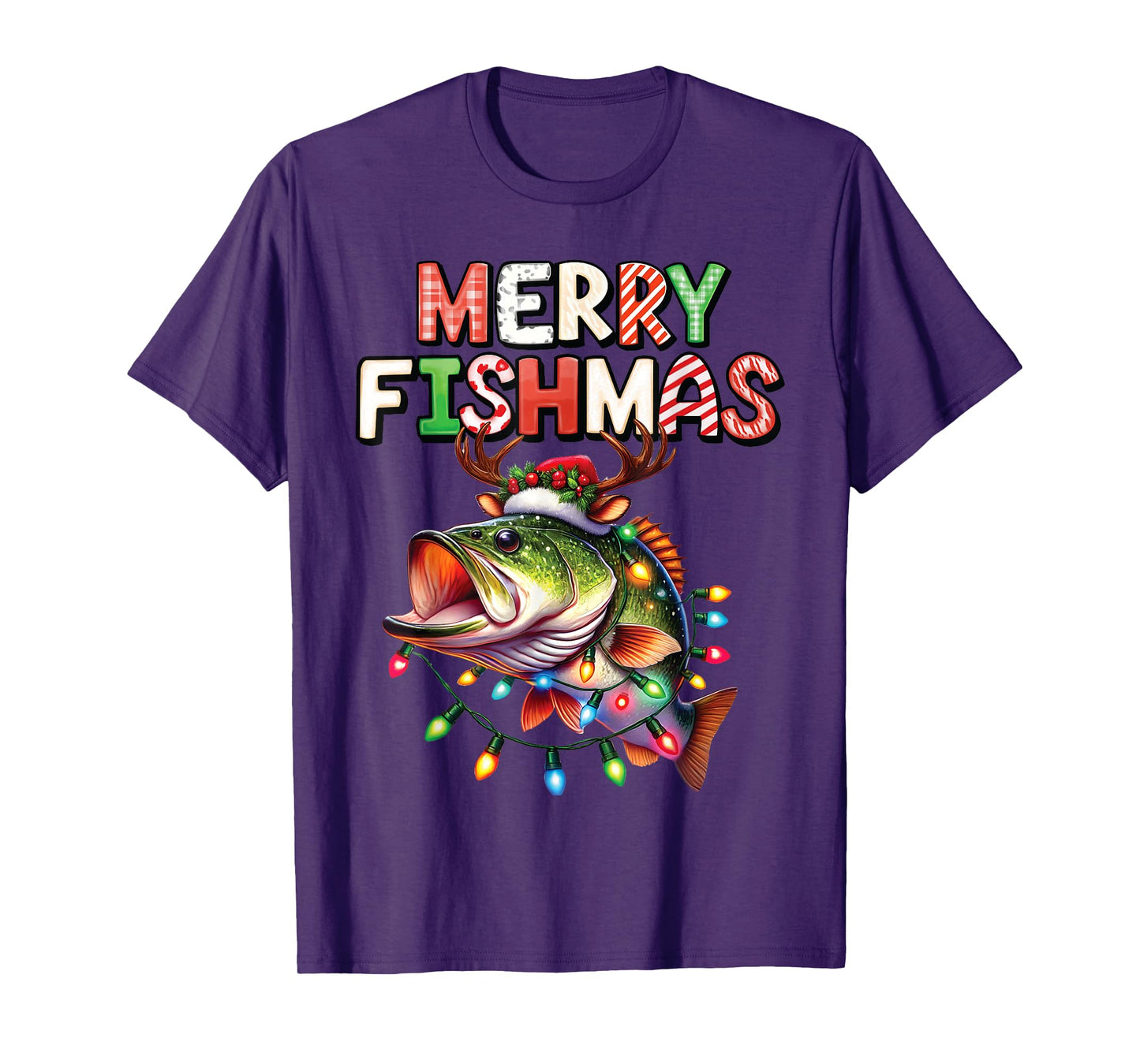 Merry Fishmas Santa Fishing Lovers Funny Fisherman Christmas T-Shirt