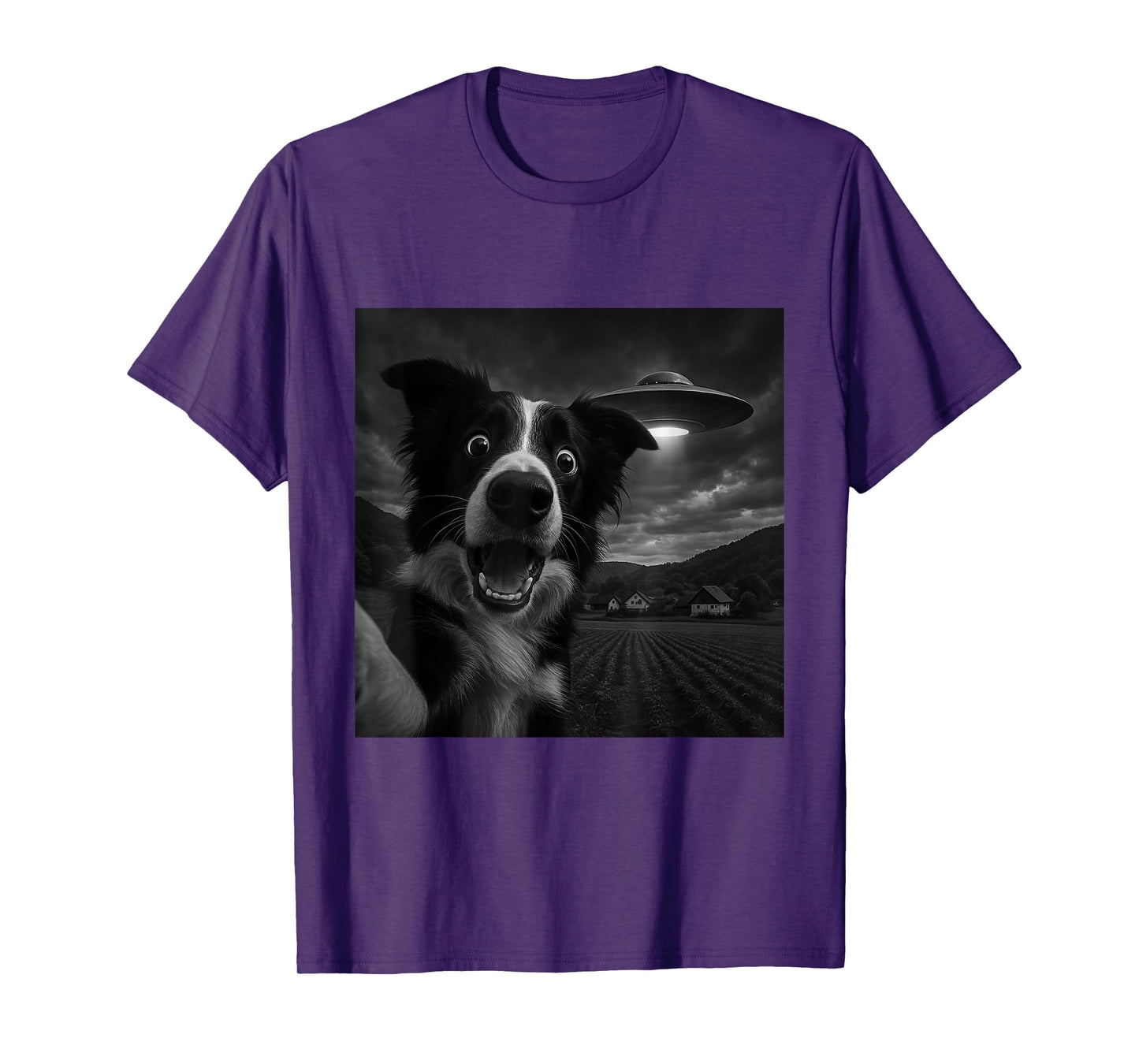 Border Collie UFO Encounters Selfie T-Shirt