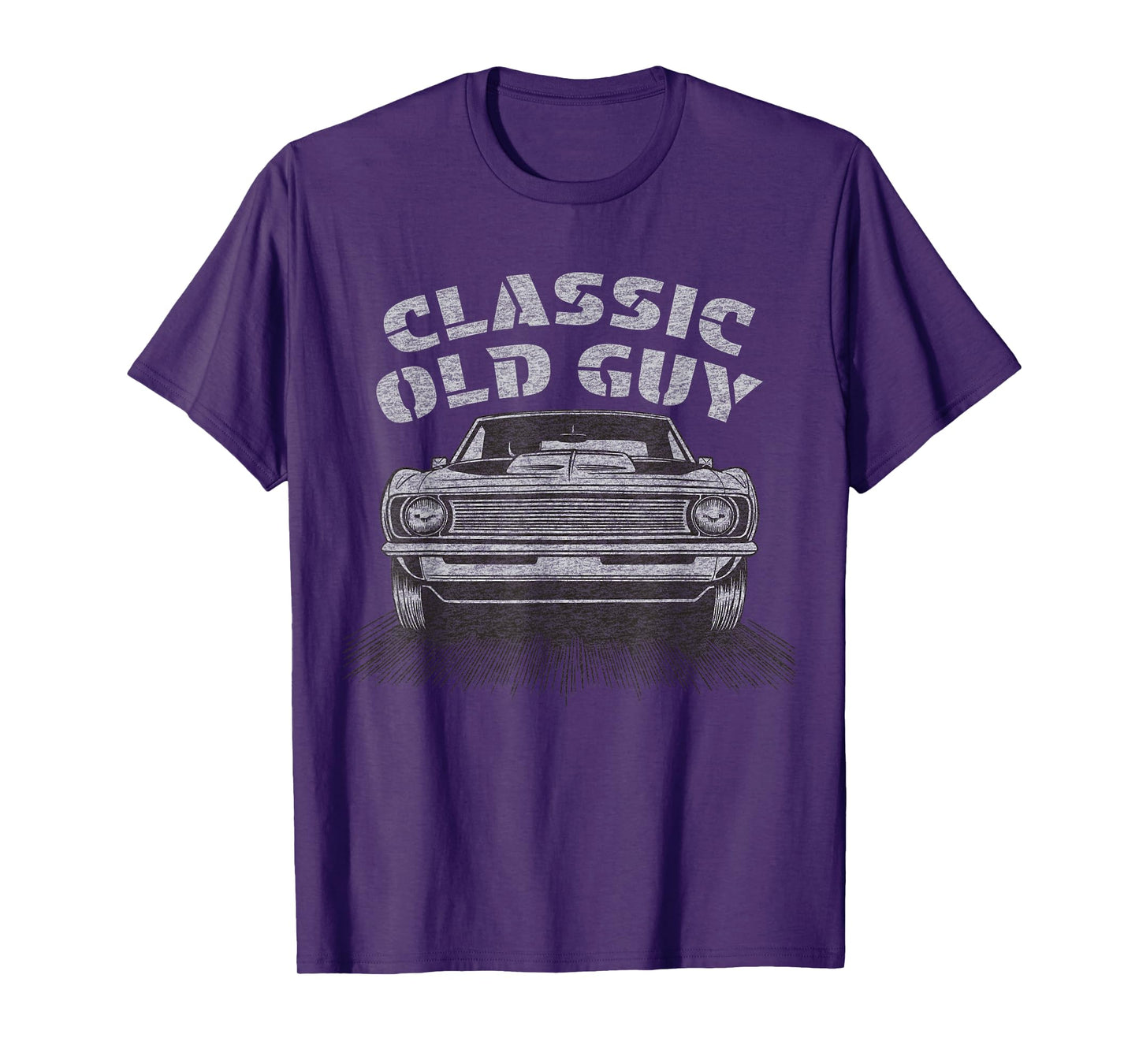 Funny Old Guy Classic Car Graphic T-Shirt