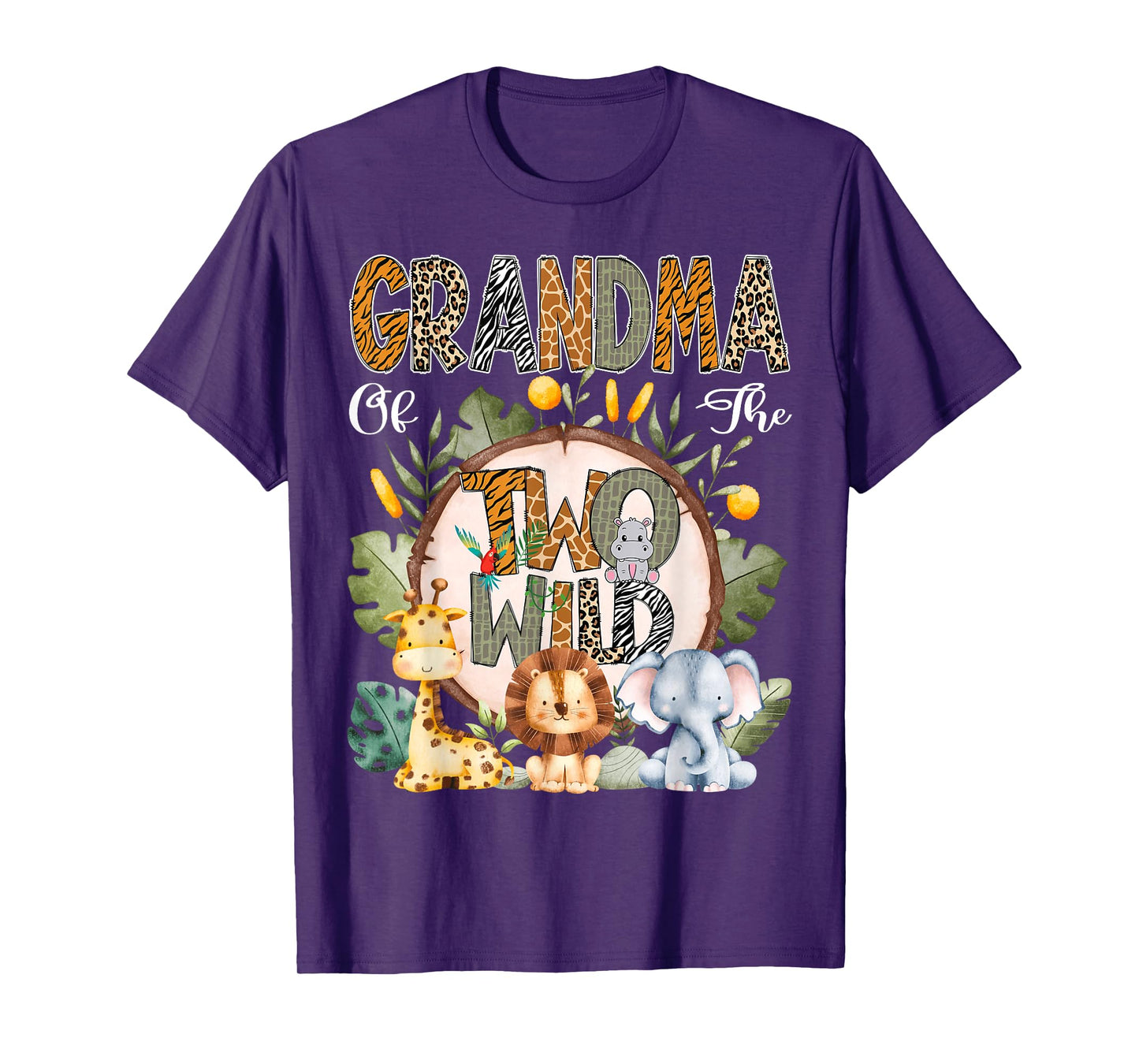 Grandma Of The Two Wild Animal Safari 2Nd Birthday Party T-Shirt