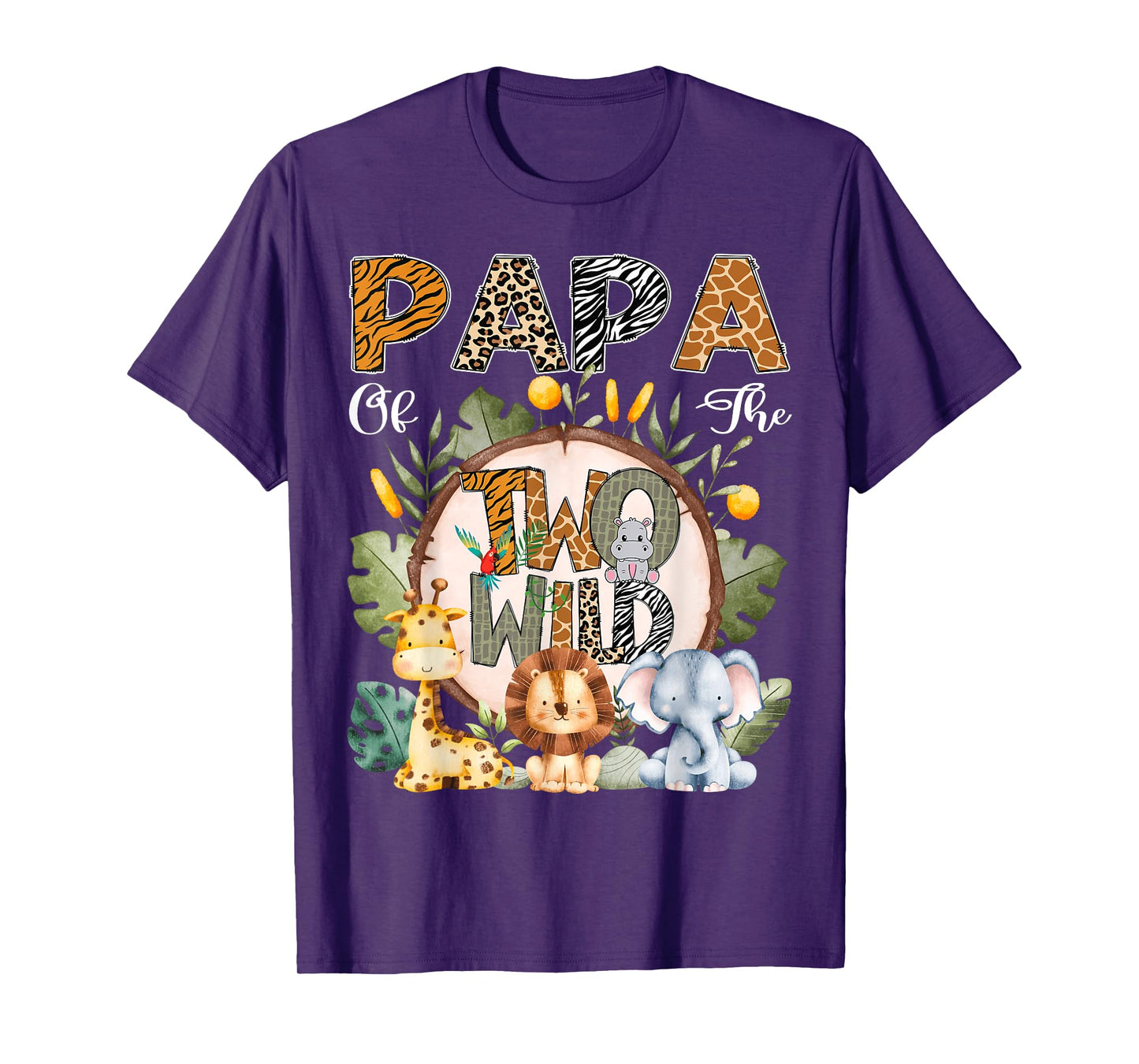 Papa Of The Two Wild Animal Safari 2Nd Birthday Party T-Shirt