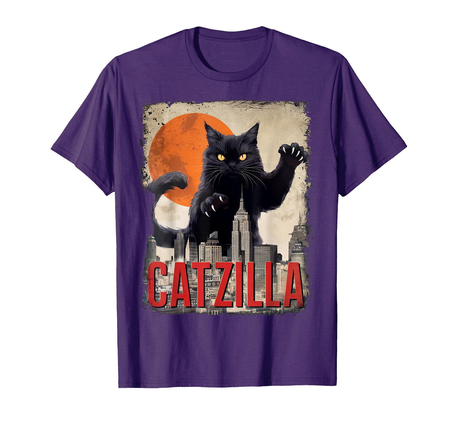Funny Catzilla Cat Japanese Art Cat Gifts For Men Women Kid T-Shirt