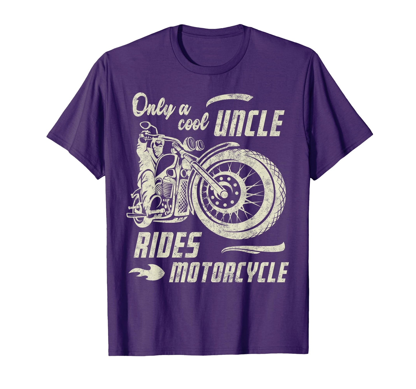 Only a Cool Uncle Rides Motorcycle Father's Day Biker Uncle T-Shirt