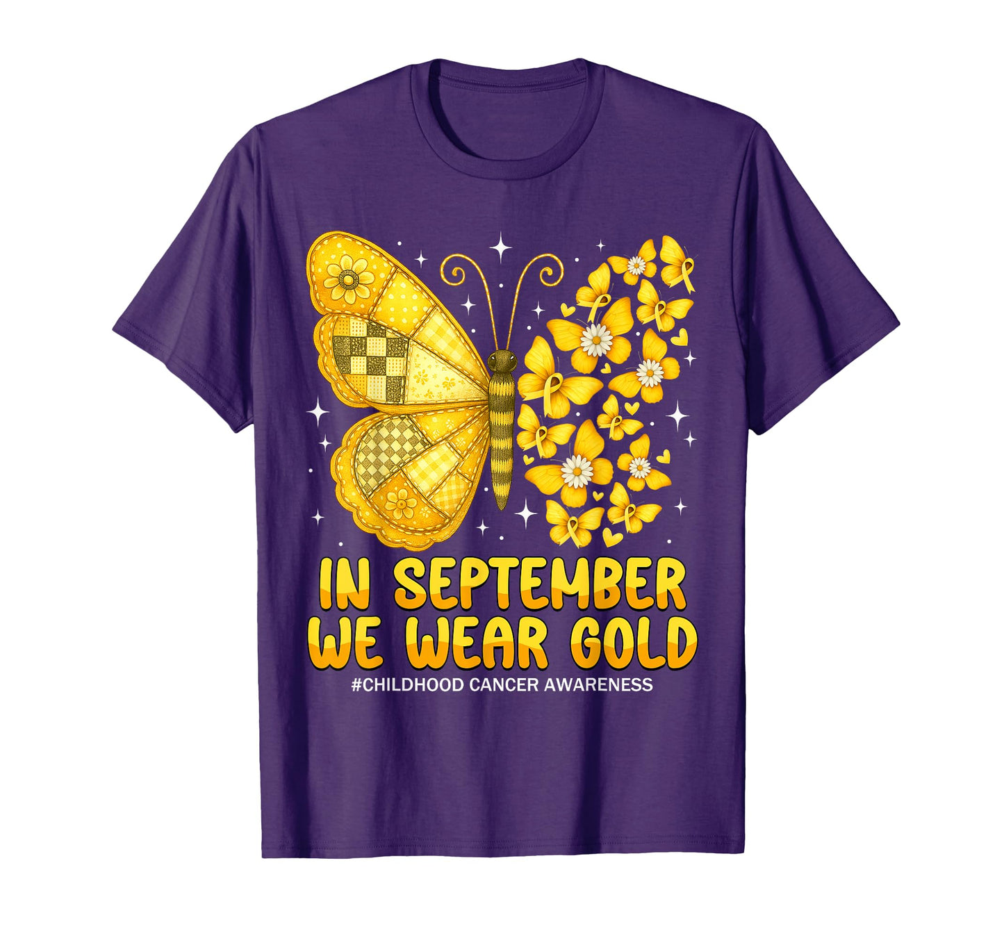 in September We Wear Gold Childhood Cancer Awareness Kids T-Shirt