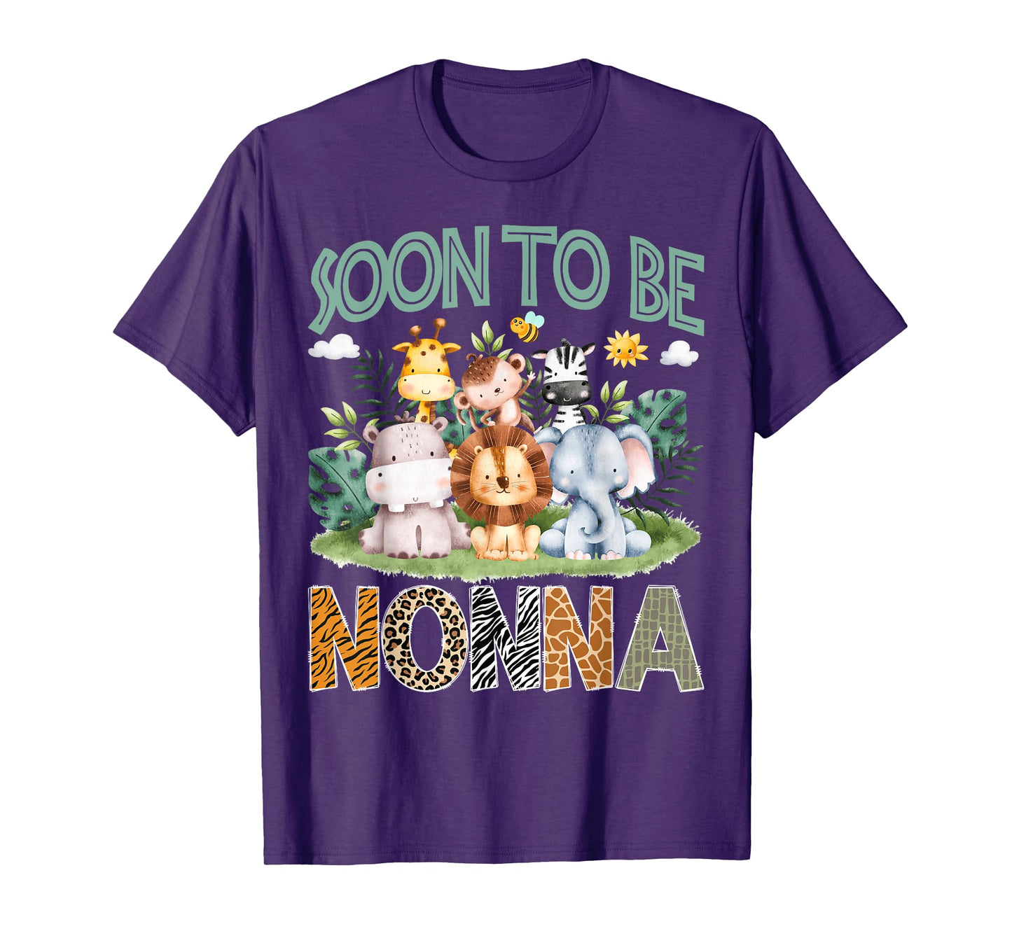 Soon To Be Nonna Animal Safari Jungle Gender Reveal T-Shirt
