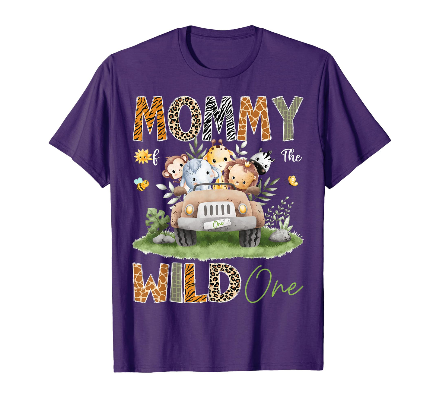 Mommy of the Wild One 1St Birthday Safari Animals Truck T-Shirt