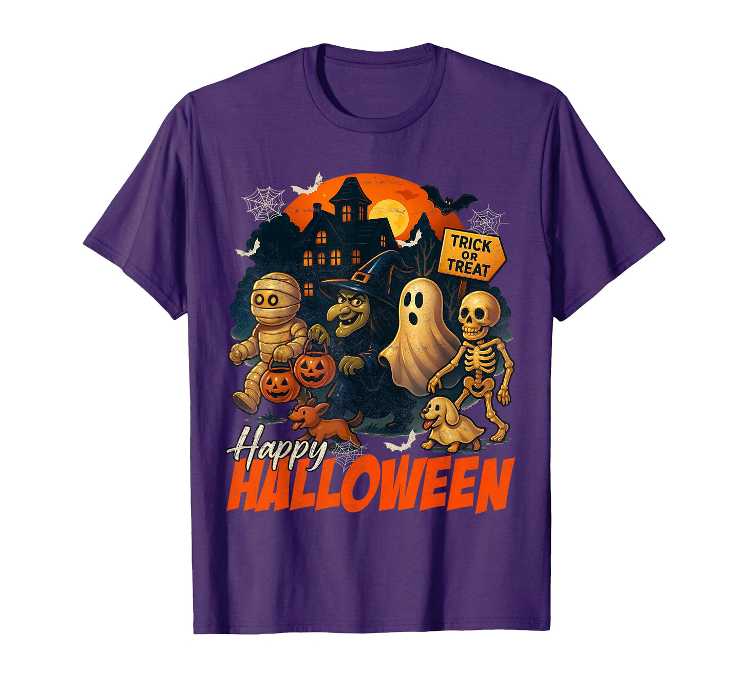 Happy Halloween Haunted House Halloween Costume Men Women T-Shirt