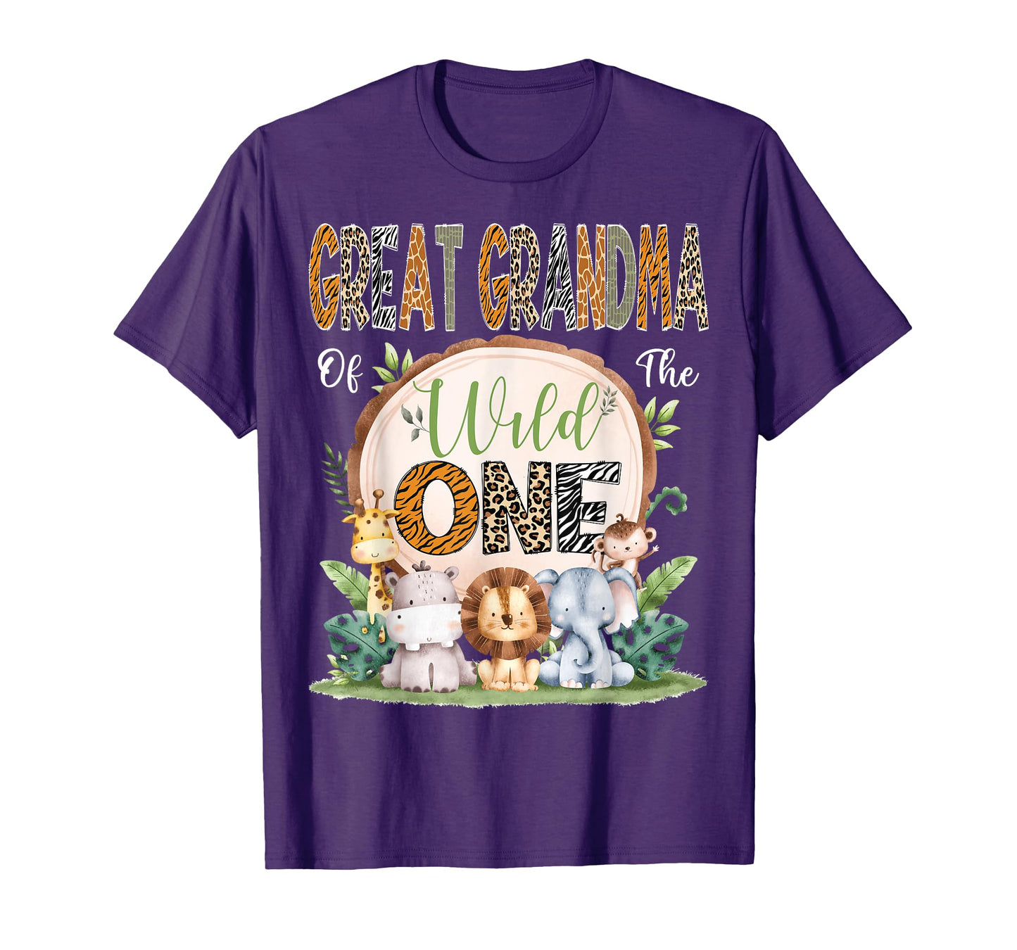 Great Grandma Of The Wild One 1St Birthday Safari Woodland T-Shirt
