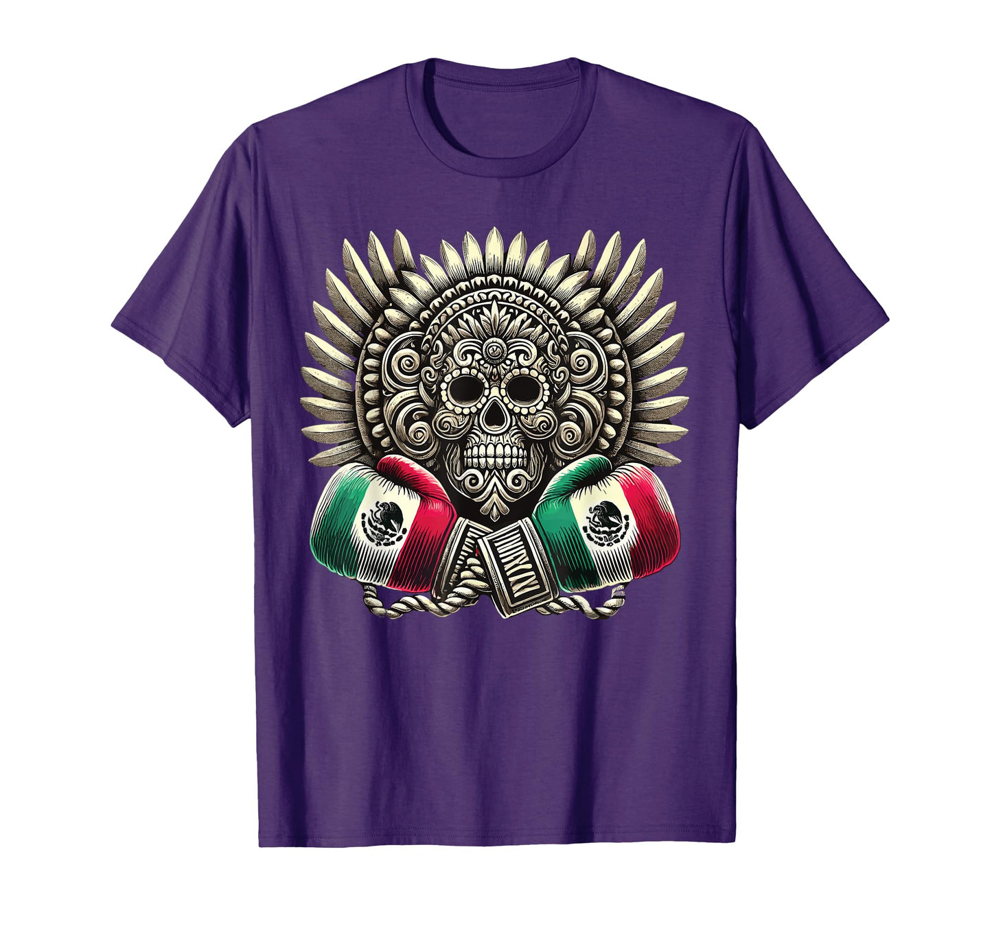 Aztec Mictlantecuhtli Mexican Pride Boxing T-Shirt