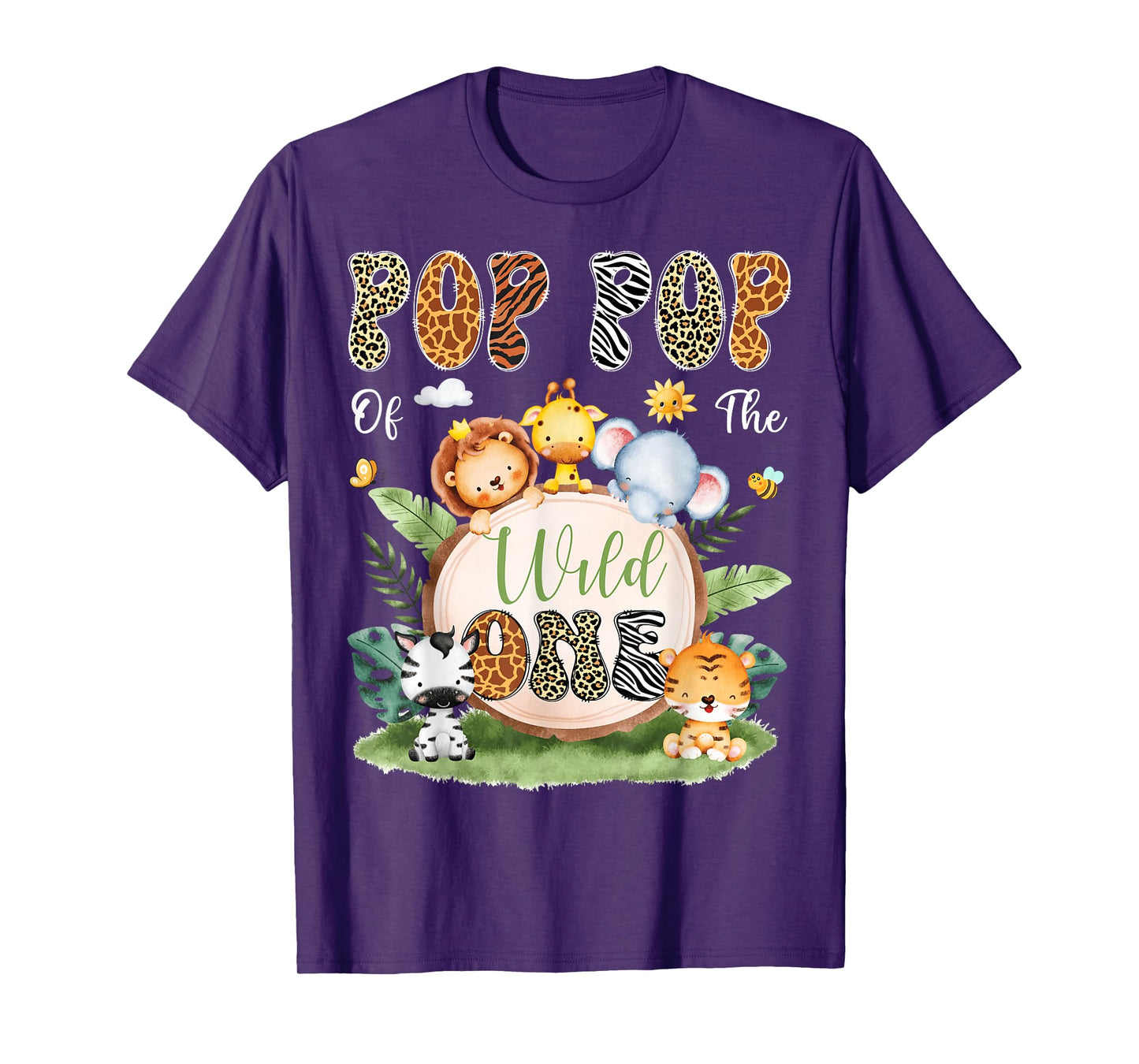 Pop Pop Of The Wild One 1St Birthday Safari Jungle T-Shirt