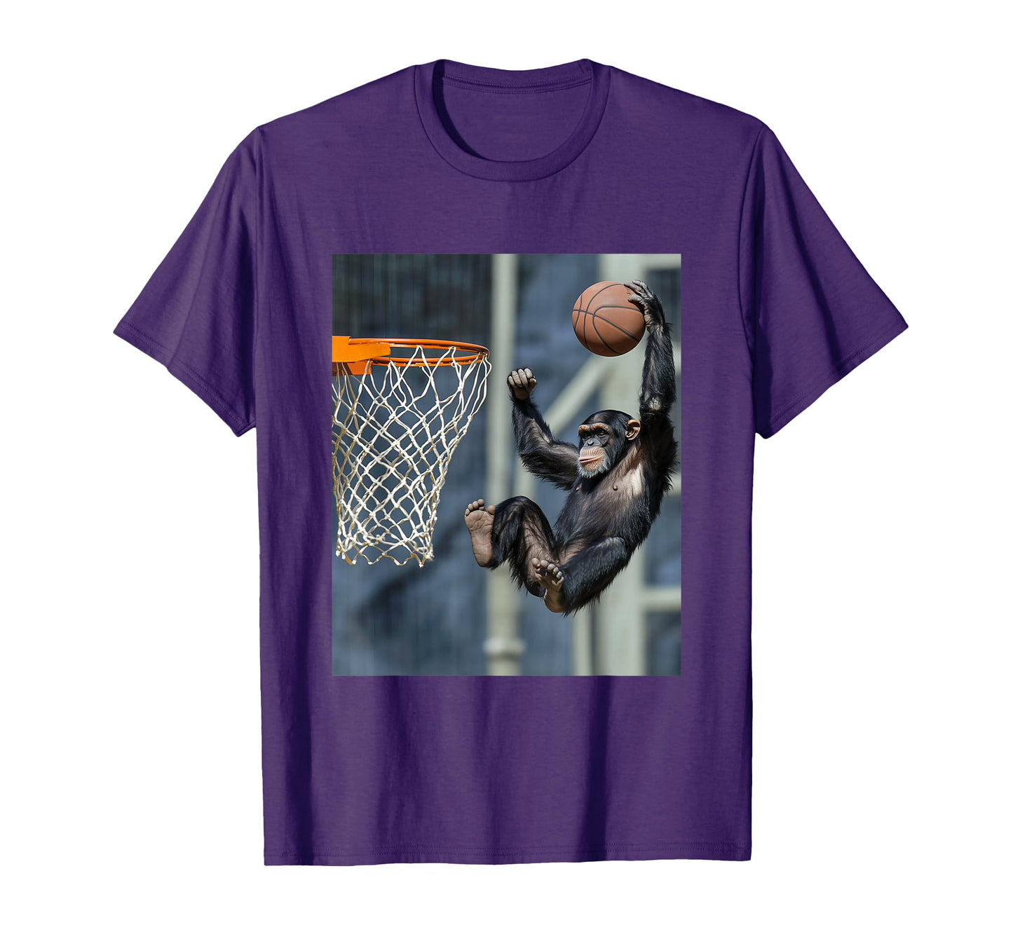 Chimpanzee Basketball Monkey Funny Graphic T-Shirt