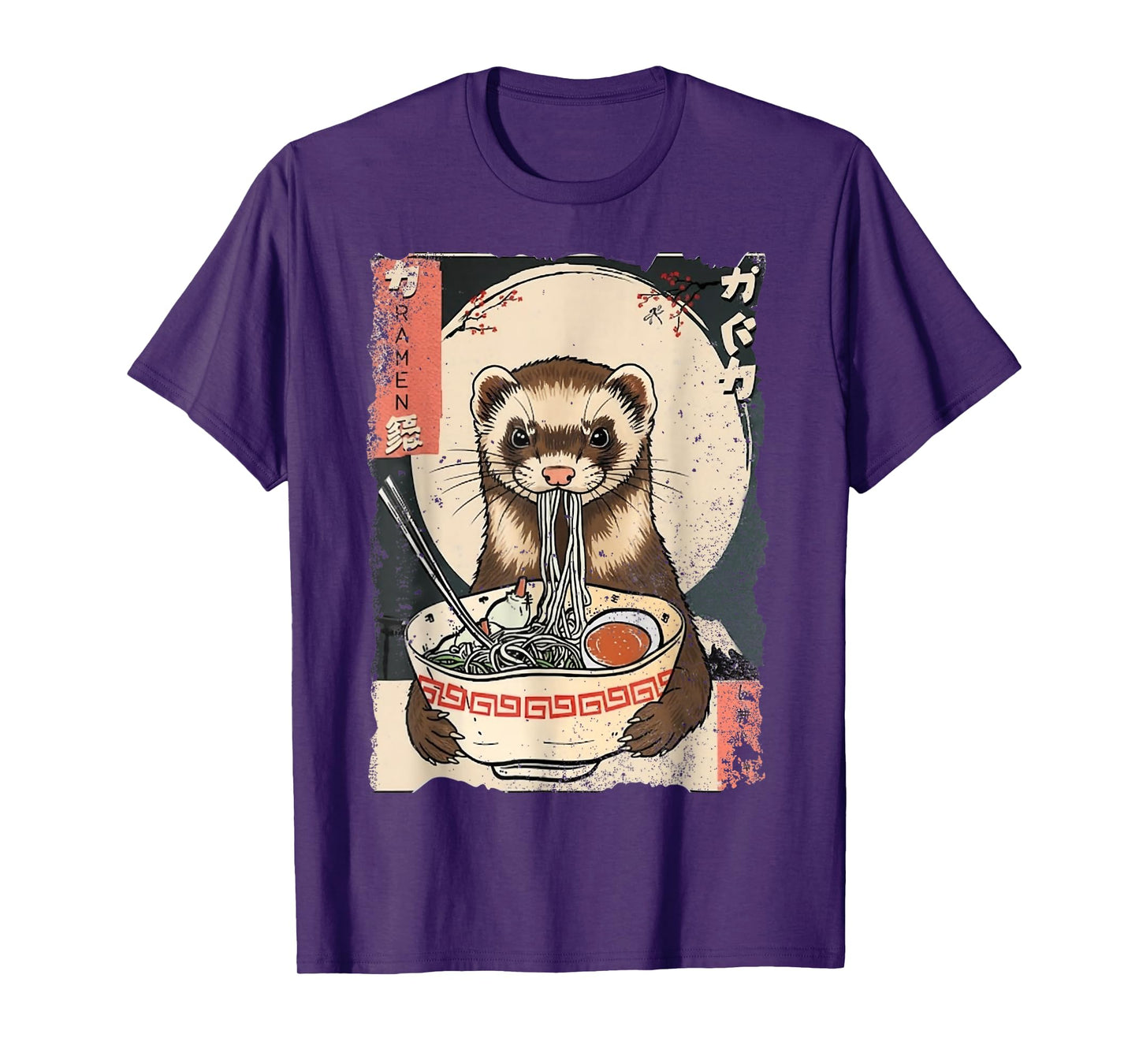 Kawaii Ferret Eating Ramen Noodles Funny Gift Men Women Kid T-Shirt