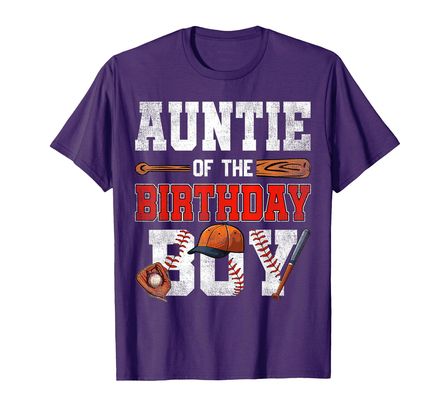Auntie Of The Birthday Boy Baseball Bday Family T-Shirt