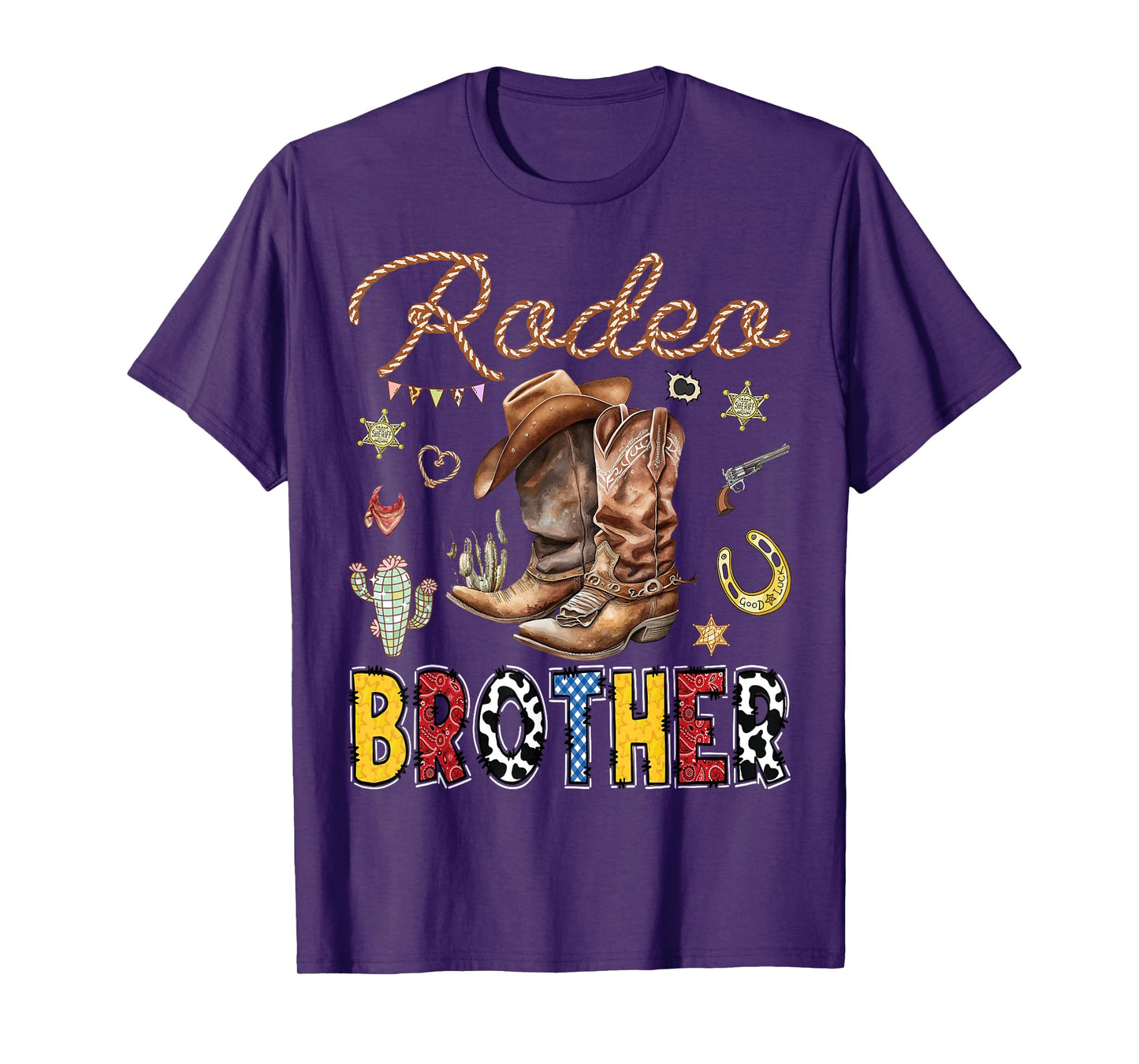 Rodeo Brother Western Cowboy Birthday Matching Family T-Shirt