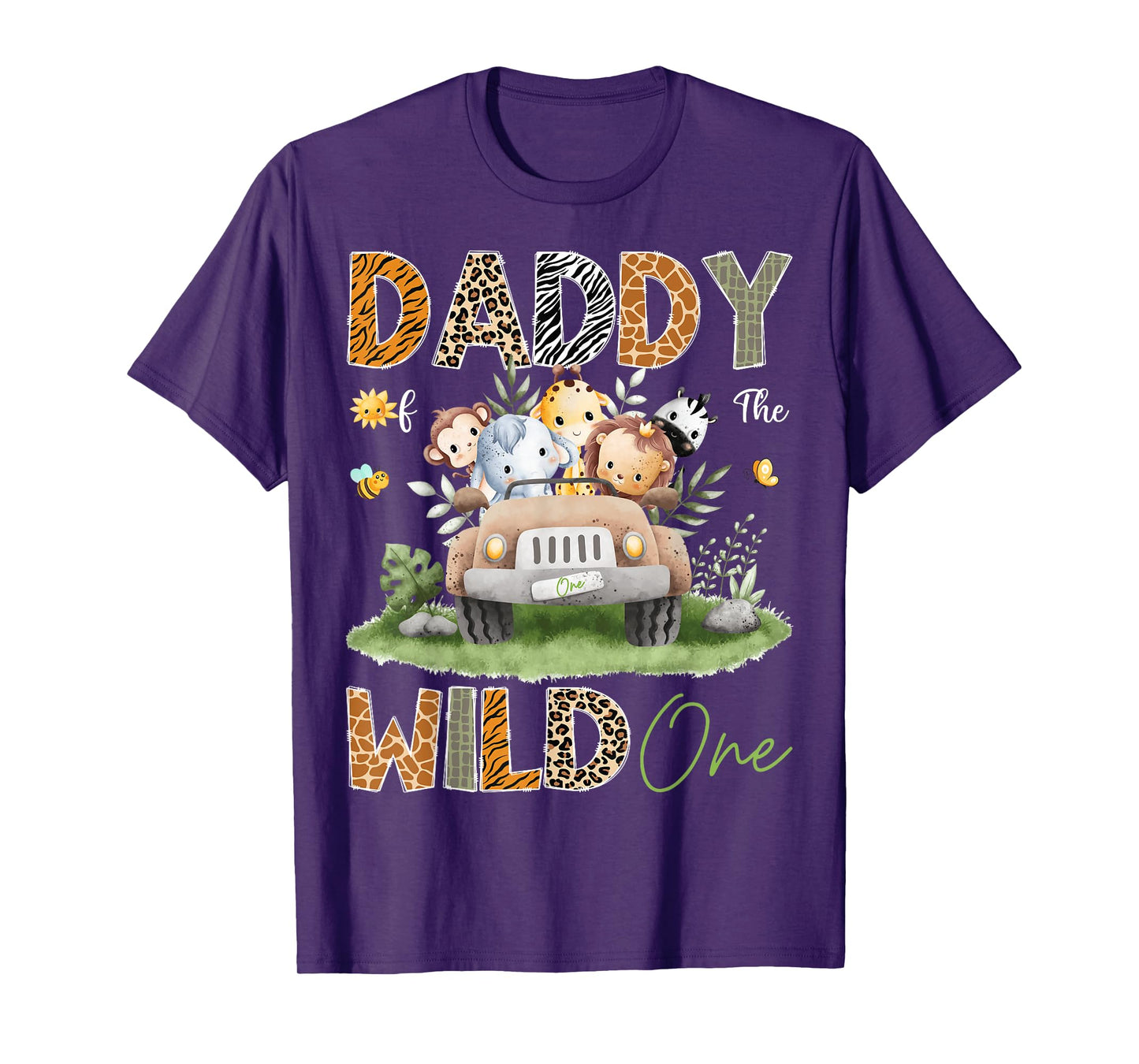 Daddy of the Wild One 1St Birthday Safari Animals Truck T-Shirt