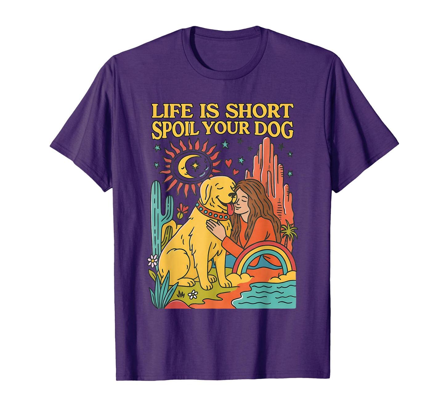 Life is Short Spoil Your Dog Retro Pet Lover Design T-Shirt