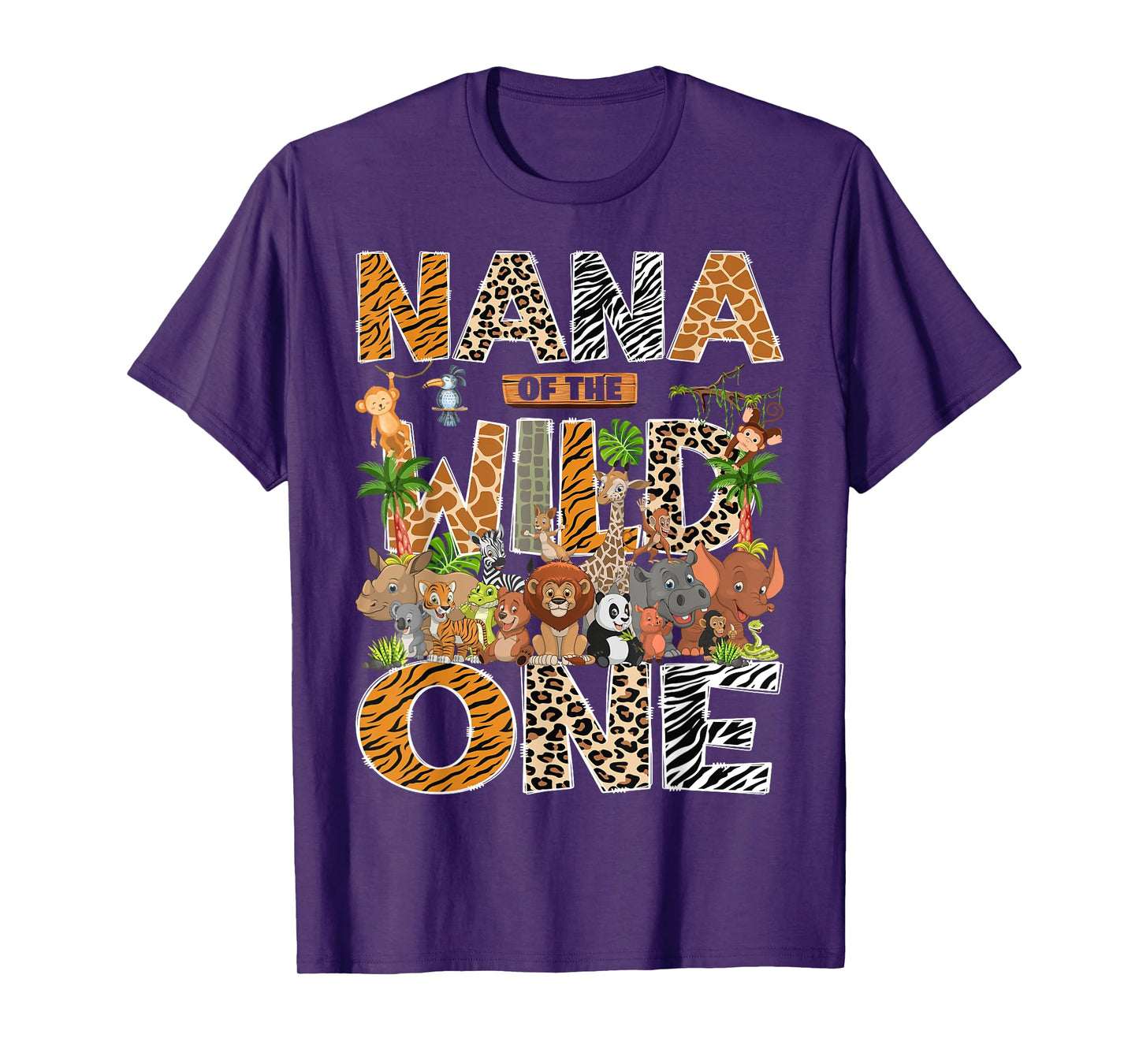 Nana Of The Wild One Safari Zoo Animal 1St Birthday T-Shirt