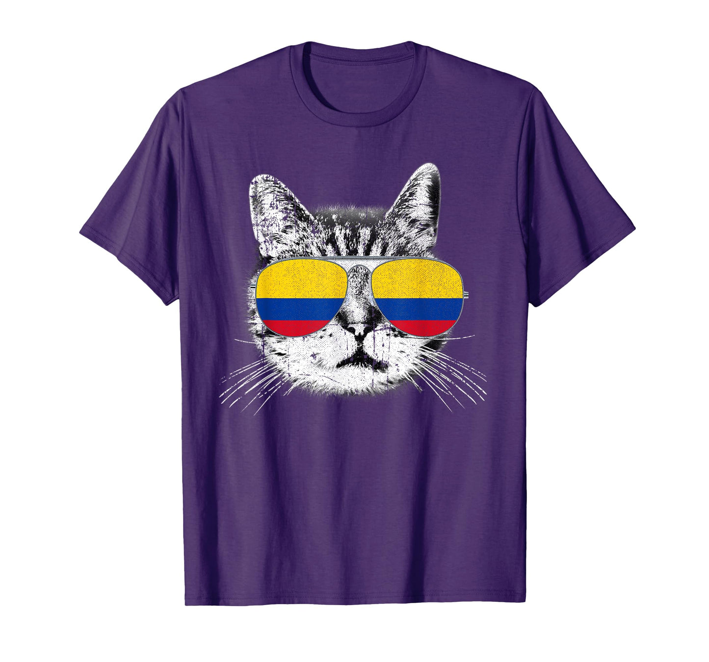 Colombia Flag Cat Colombian T-Shirt Men Women Funny Pet Gift T-Shirt