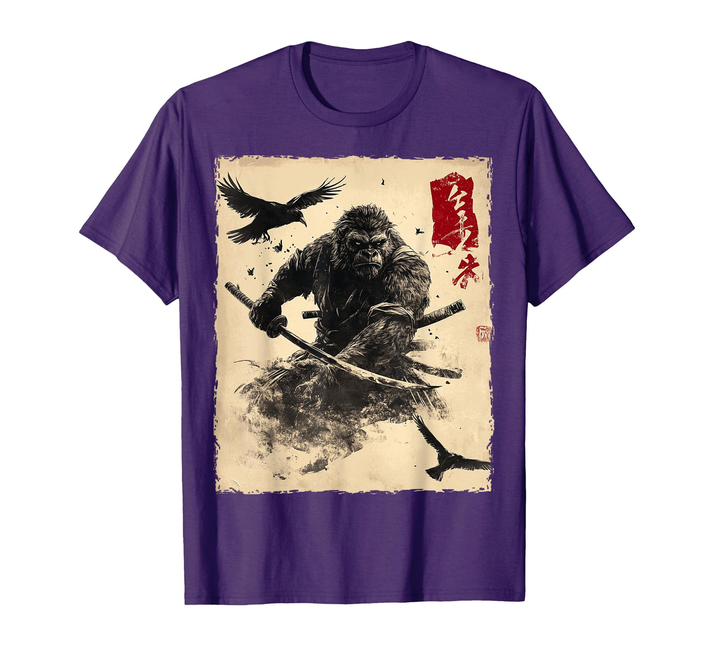 Bigfoot Sasquatch Samurai Graphic Japanese Warrior Anime T-Shirt