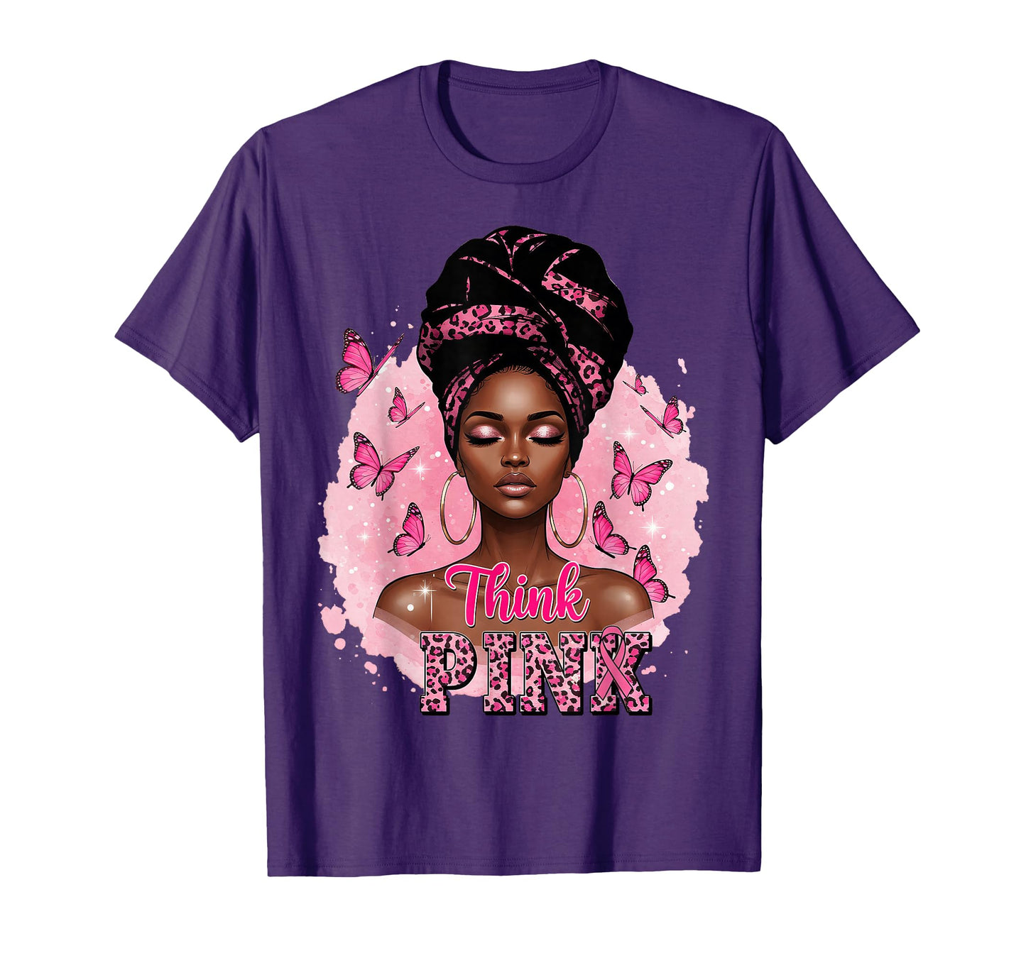 Think Pink Breast Cancer Awareness Month Africa Women T-Shirt