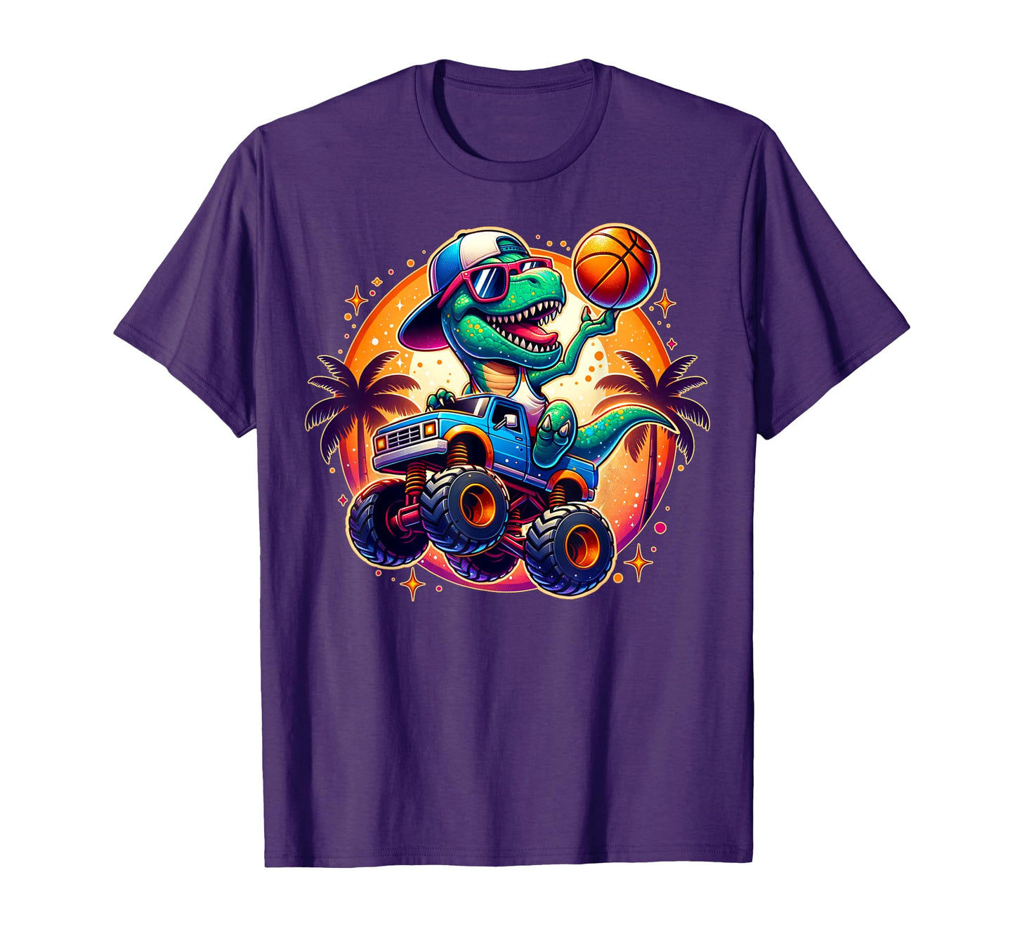Funny T-rex Dinosaur Basketball Player Kids Toddlers Youth T-Shirt