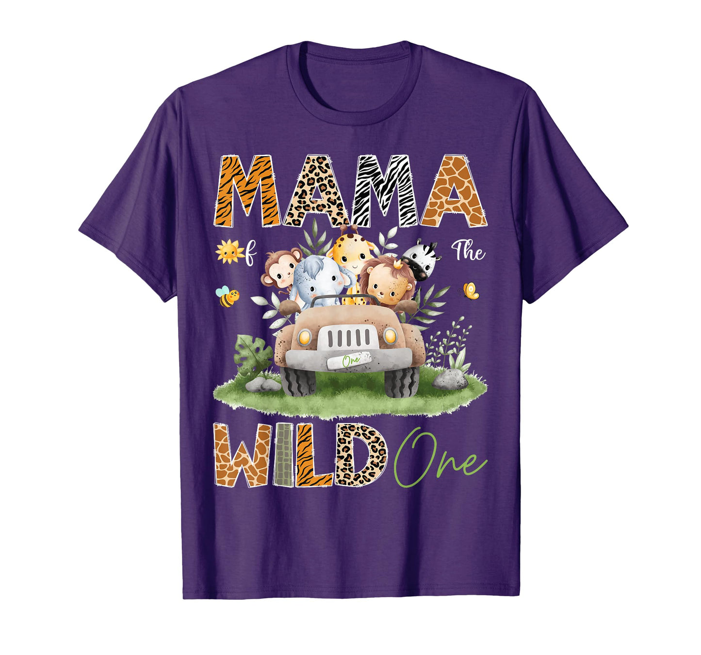 Mama of the Wild One 1St Birthday Safari Animals Truck T-Shirt