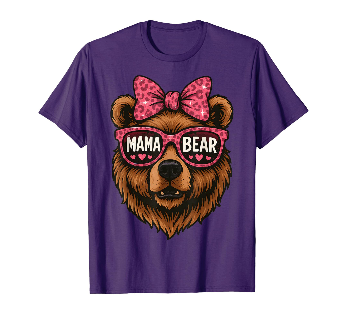 Funny Mama Bear Face Sunglasses Mom Mommy Cute Mother’s Day T-Shirt
