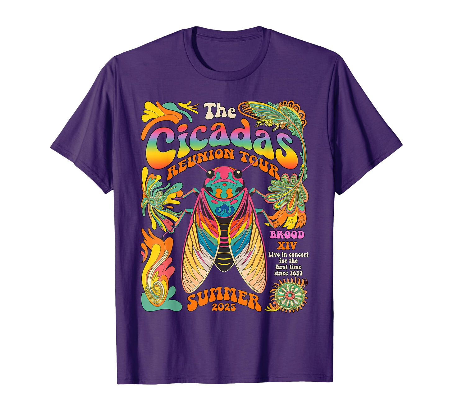 Cicada Brood XIV Summer 2025 Reunion Tour Swarm Cicadas T-Shirt