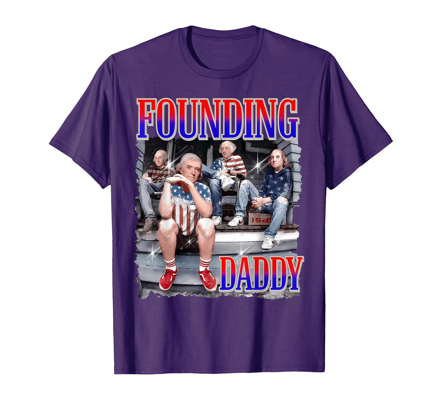 Mens 4th of July Shirt Founding Daddy George Washington 1776 T-Shirt