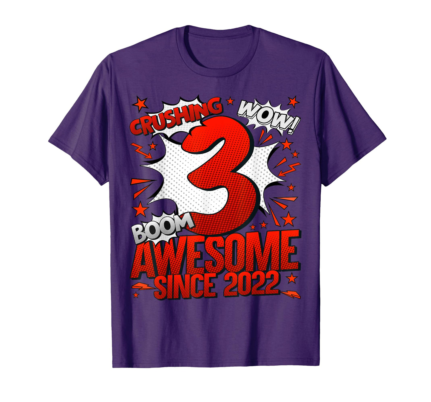 Comics Style 2025 Birthday Gifts HH 3 Year Old Boy Black Cartoon T-Shirt