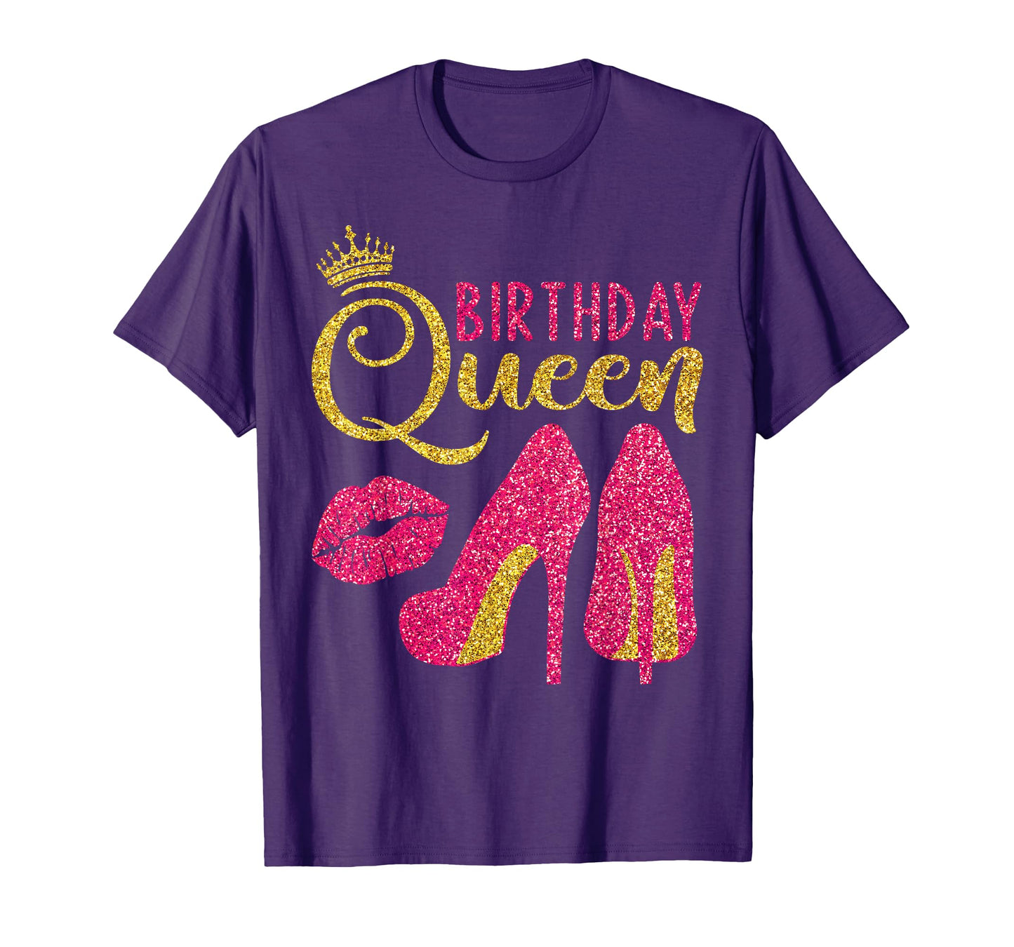 Birthday Queen Crew High Heels Women Girls Birthday Squad T-Shirt