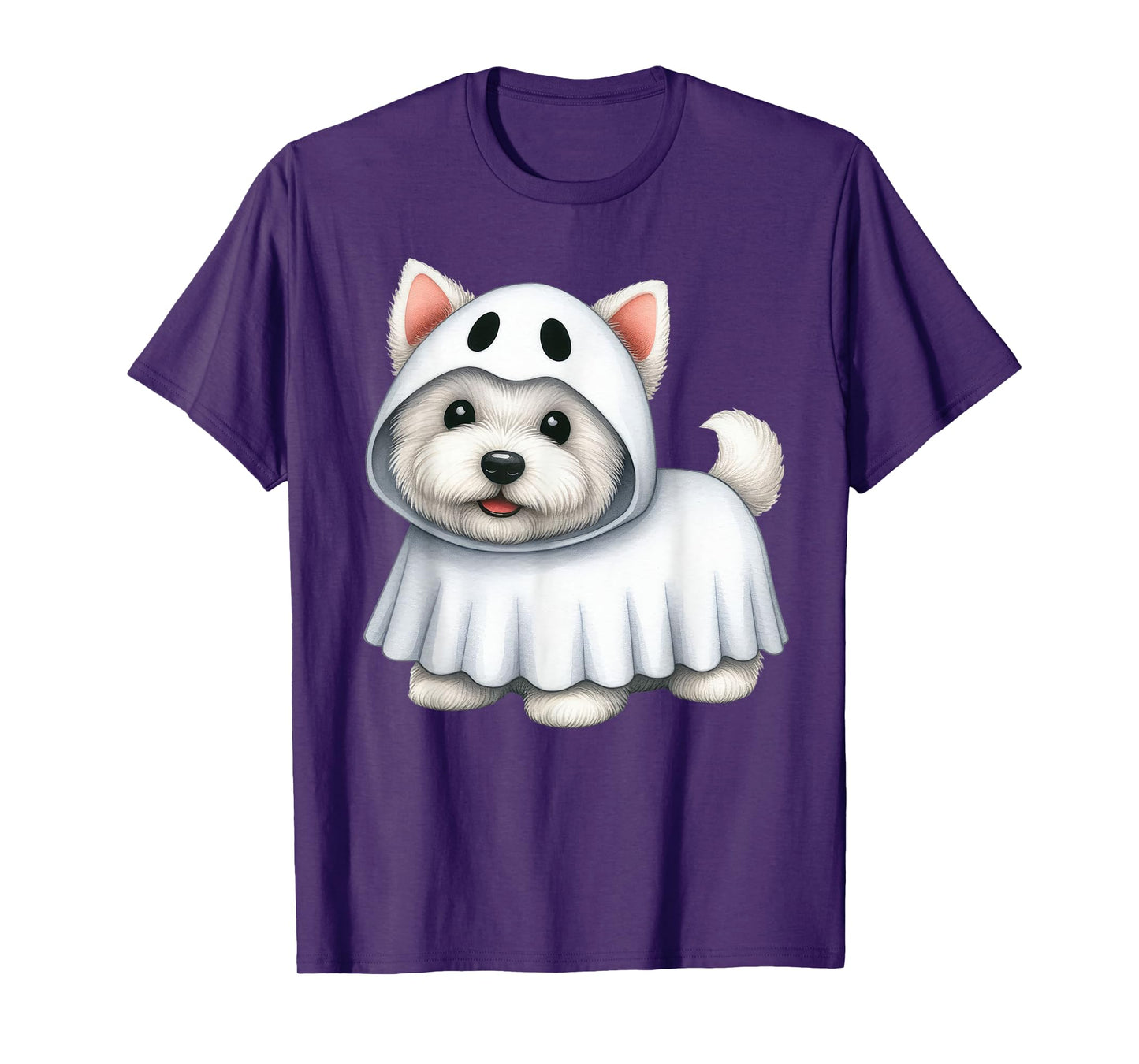 Westie Dog Halloween Costume Ghost West Highland Terrier Men Women Kids T-Shirt