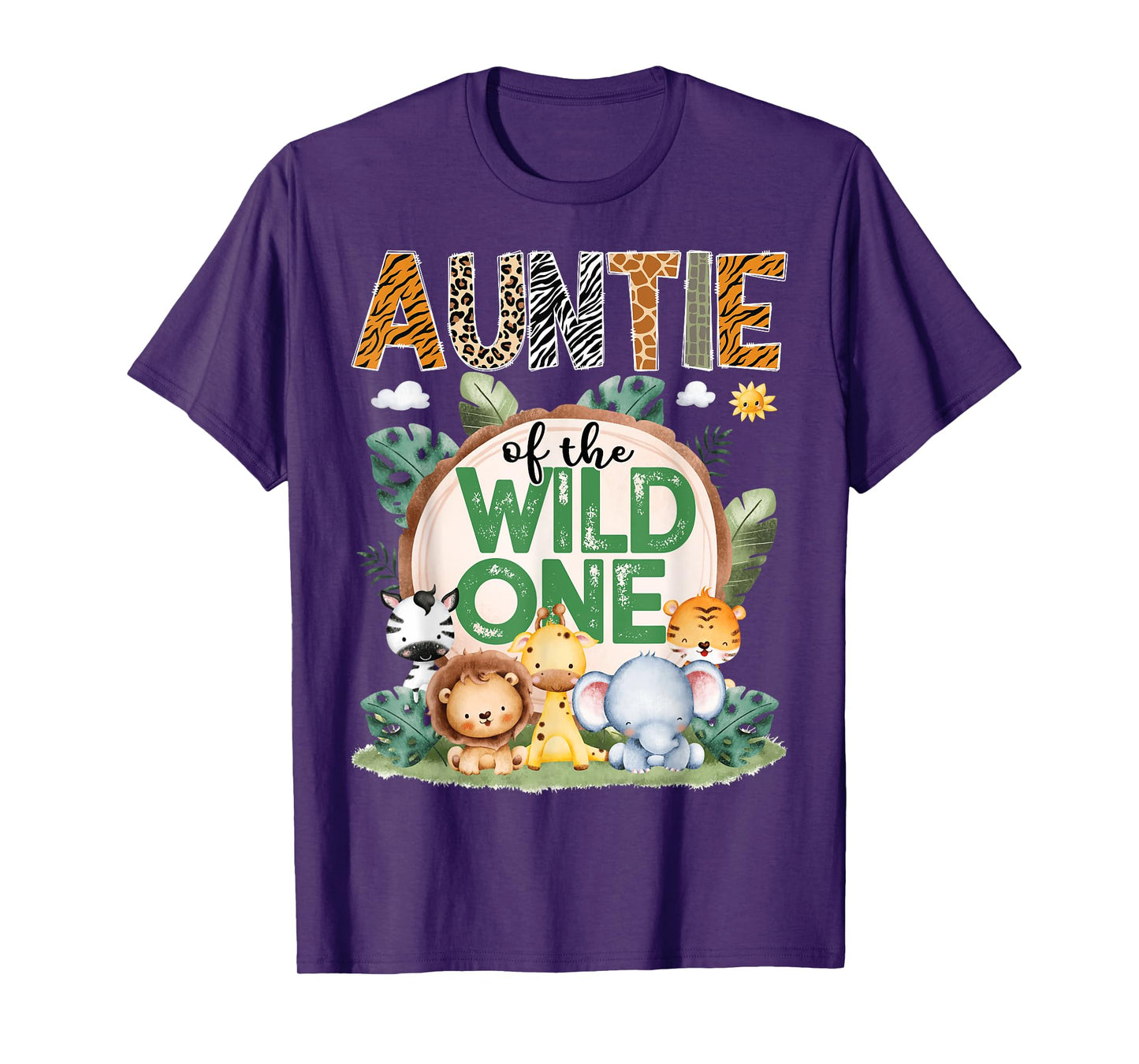 Auntie Of The Wild One Safari Jungle 1St Birthday Party T-Shirt