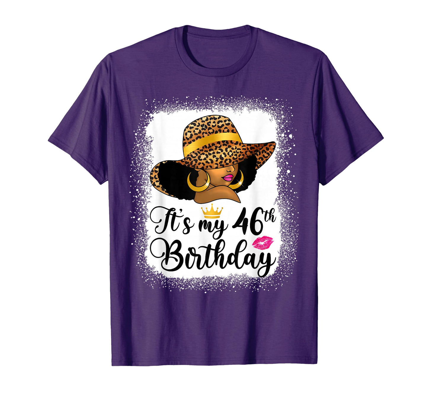 African American Woman It's My 46th Birthday Black Queen T-Shirt